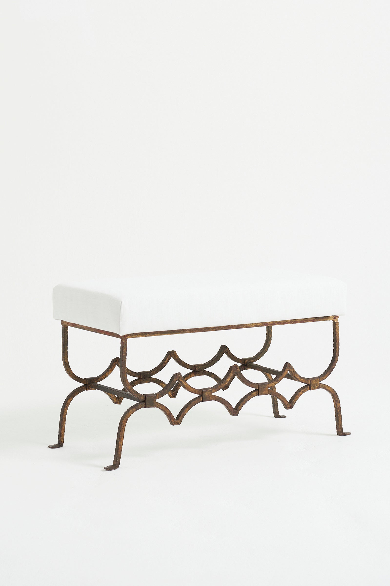 Mid-Century Forged Iron Long Stool