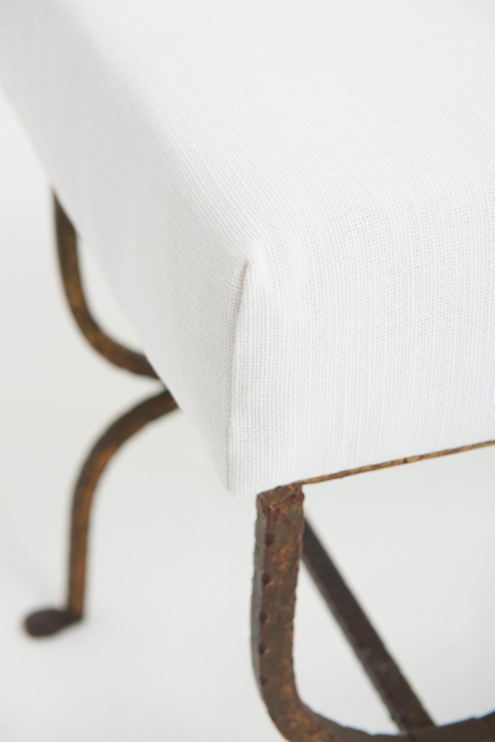 Mid-Century Forged Iron Long Stool