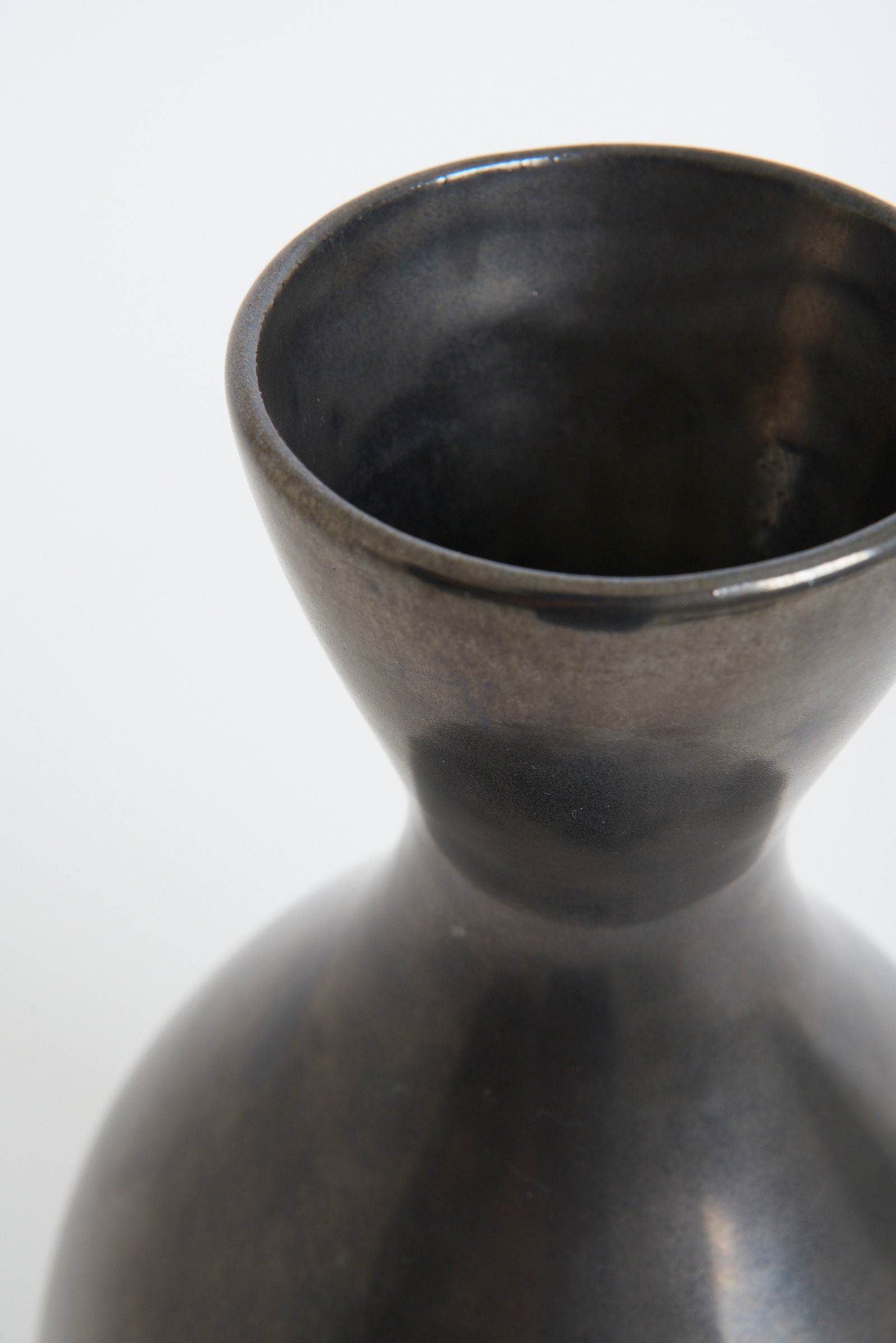 Mid-Century Black Ceramic Vase