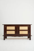 8648- Art Deco Oak and Rattan Sideboard