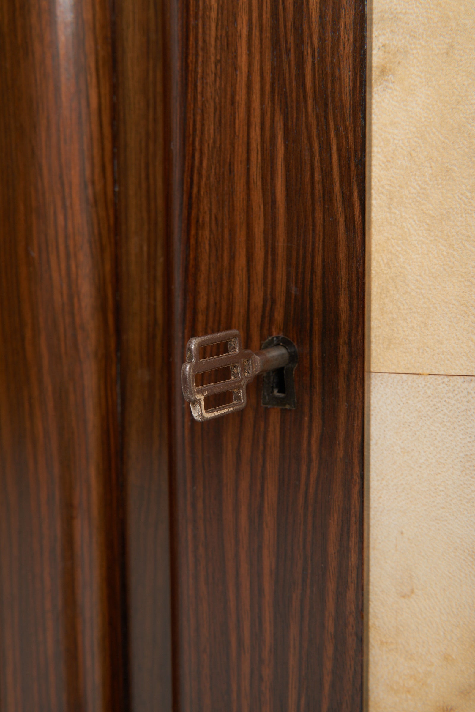 Art Deco Macassar Ebony and Velum Cabinet
