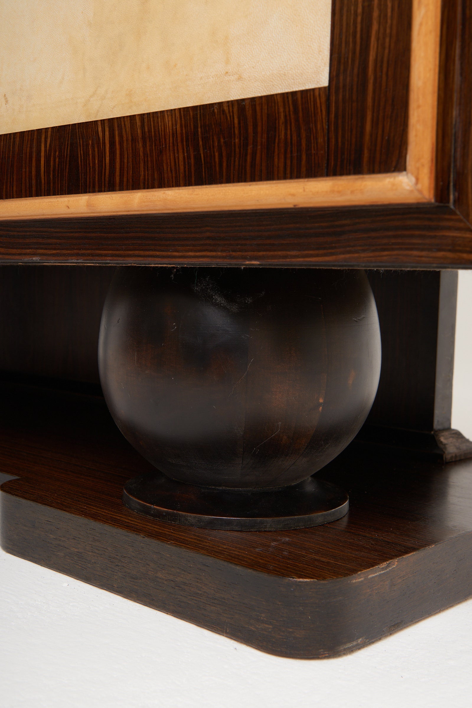 Art Deco Macassar Ebony and Velum Cabinet