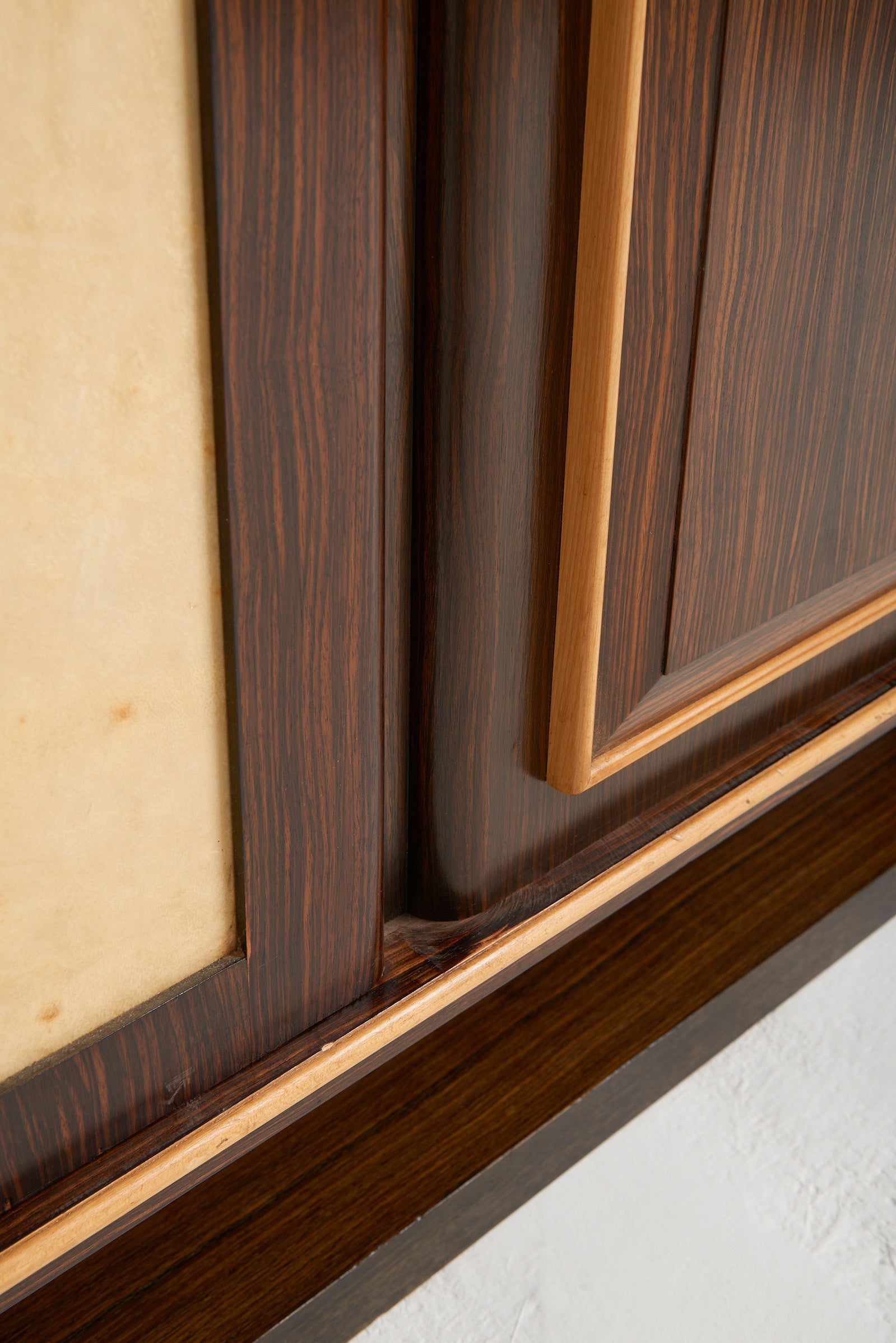 Art Deco Macassar Ebony and Velum Cabinet