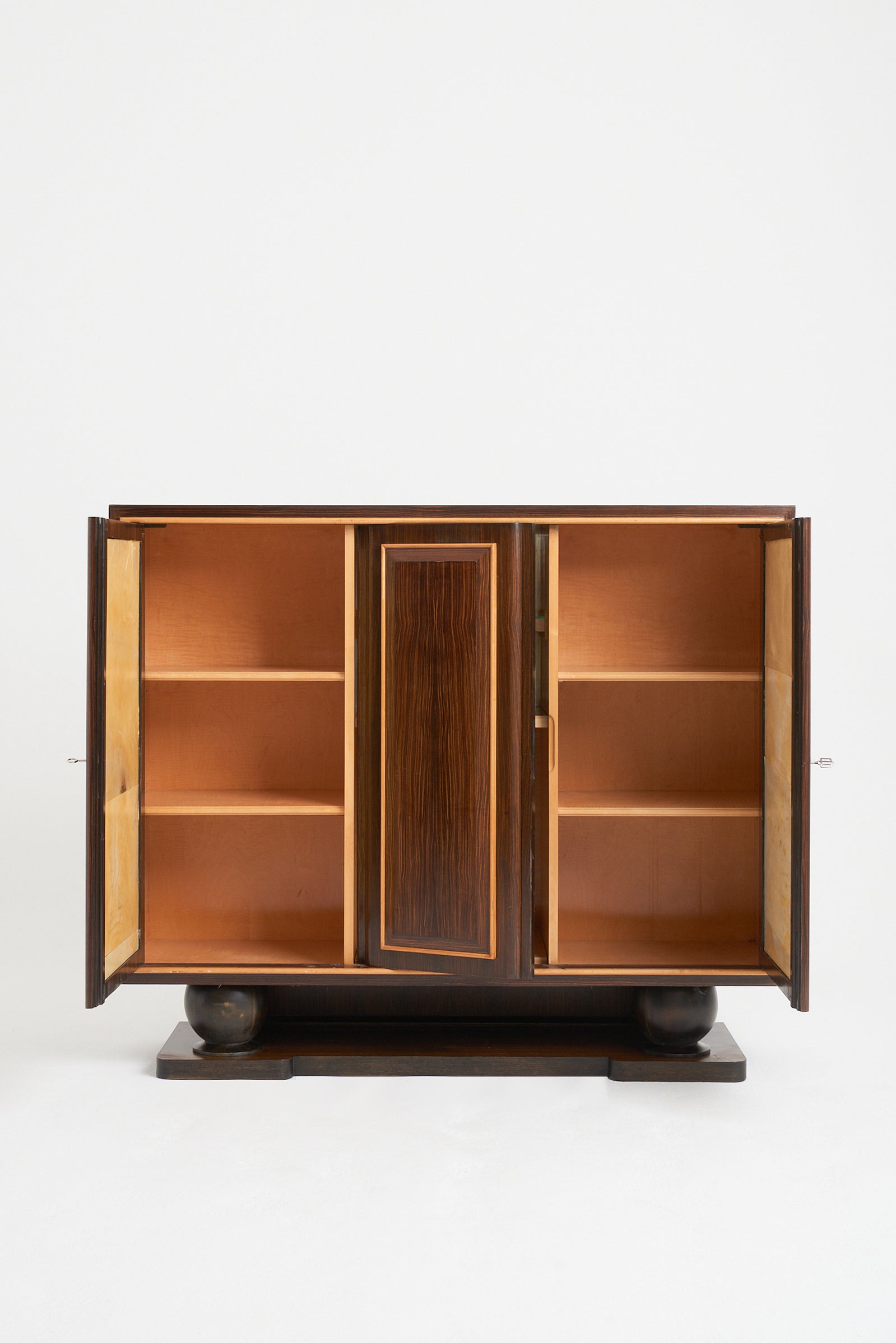 Art Deco Macassar Ebony and Velum Cabinet