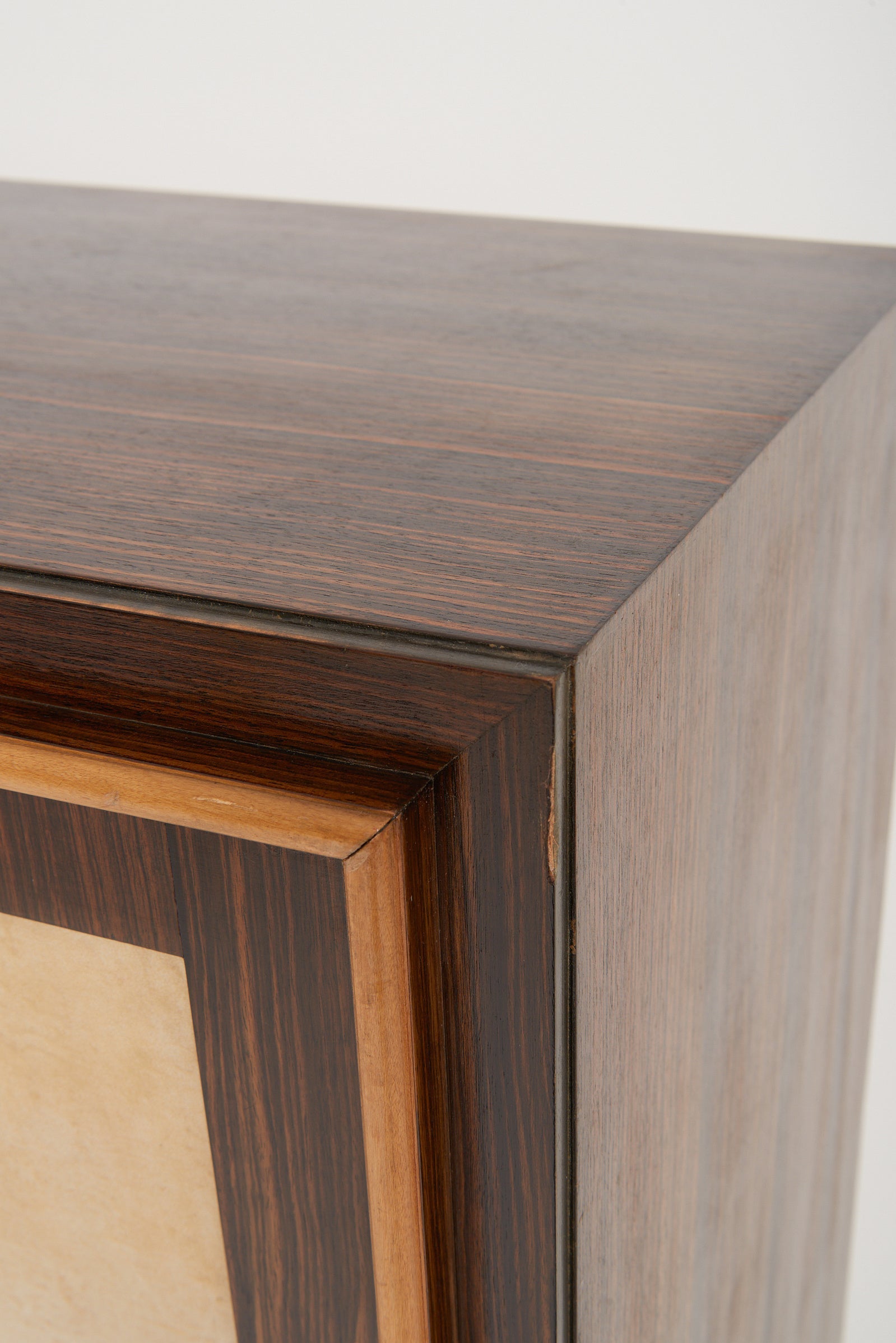 Art Deco Macassar Ebony and Velum Cabinet