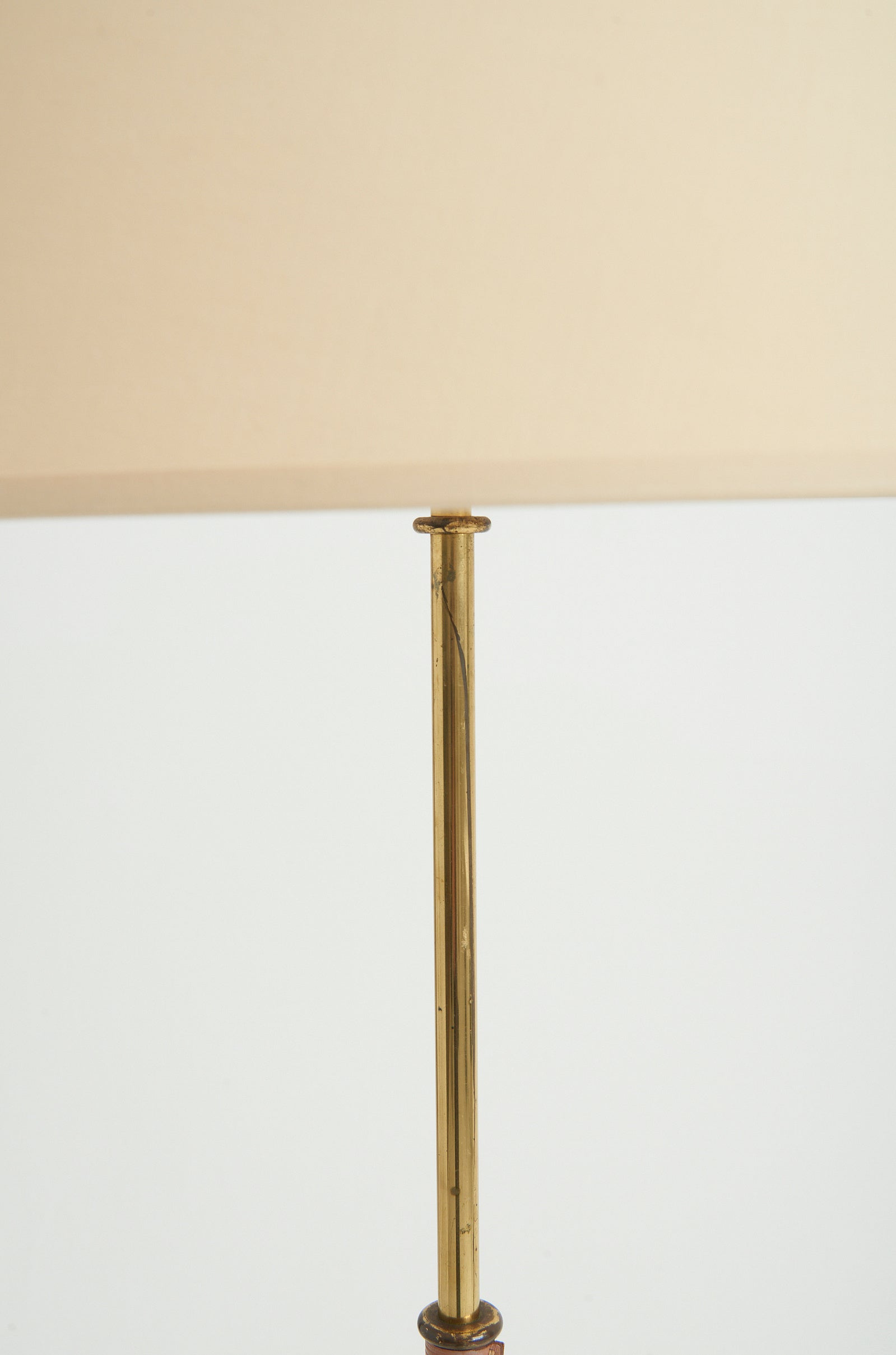 Mid-Century Brown Leather Floor lamp
