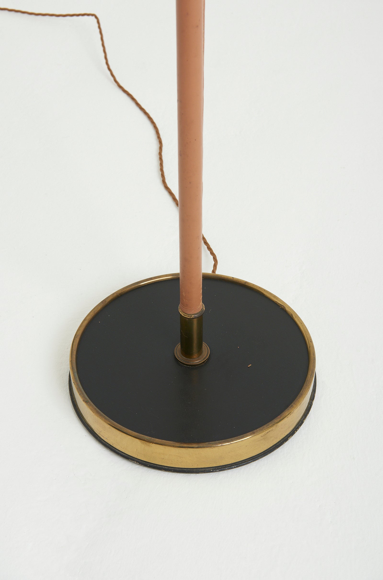 Mid-Century Brown Leather Floor lamp