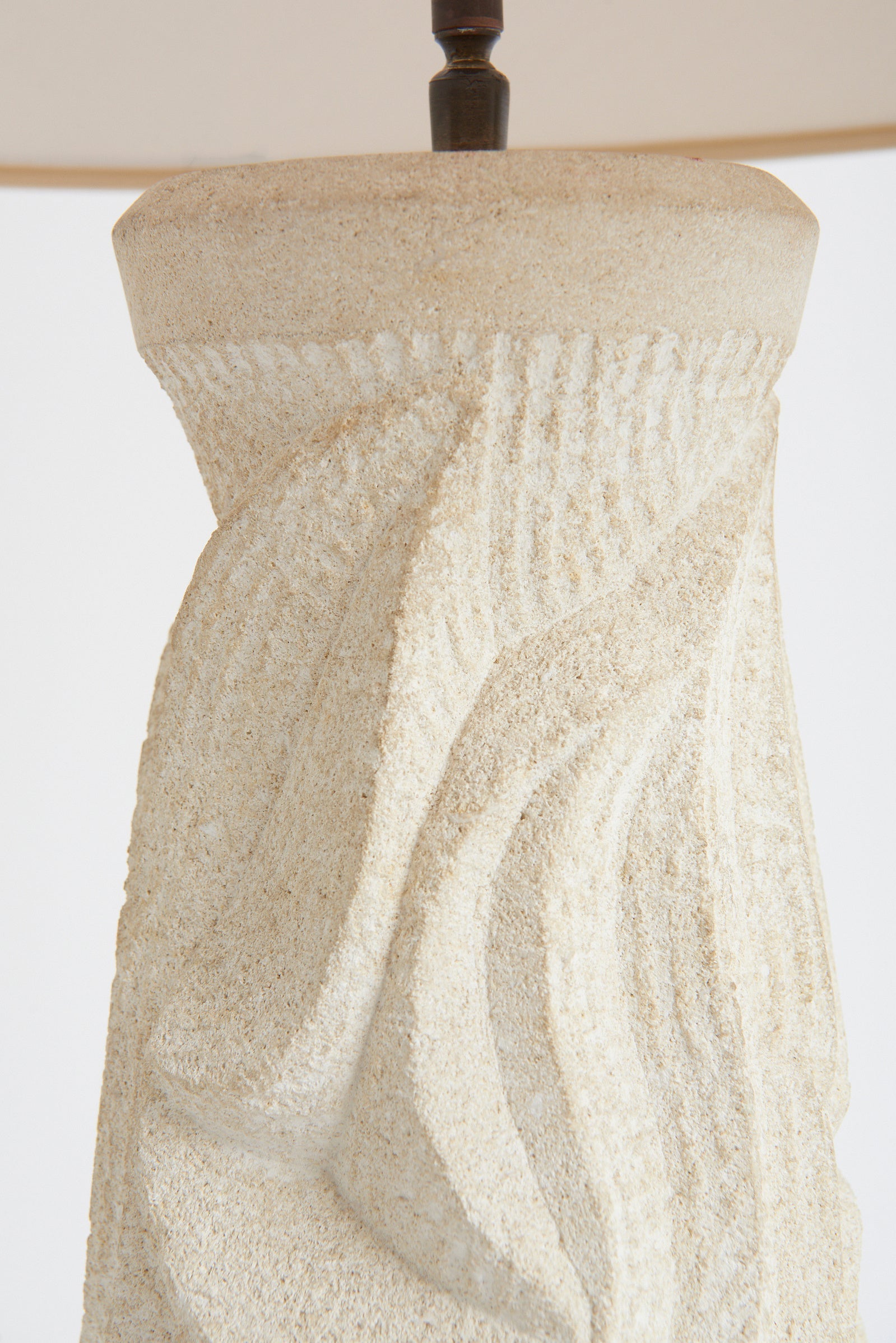 Carved Stone Table Lamp