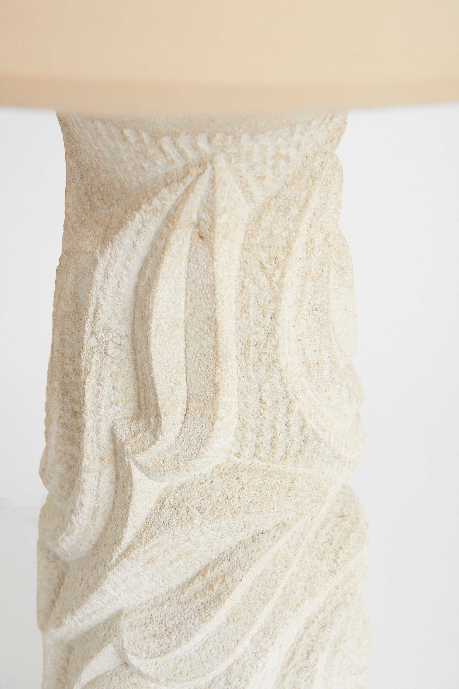 Carved Stone Table Lamp