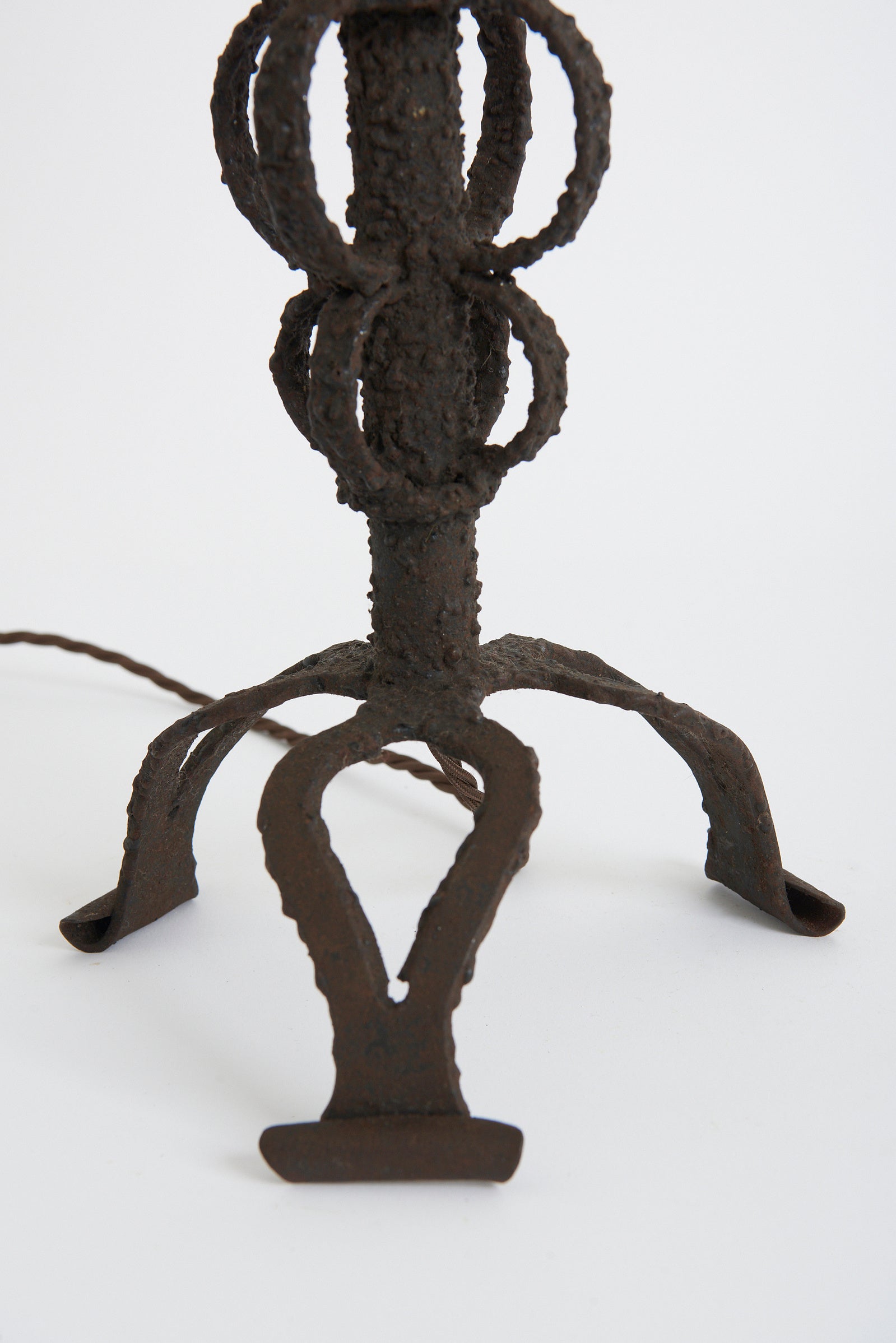 Pair of Brutalist Iron Table Lamps