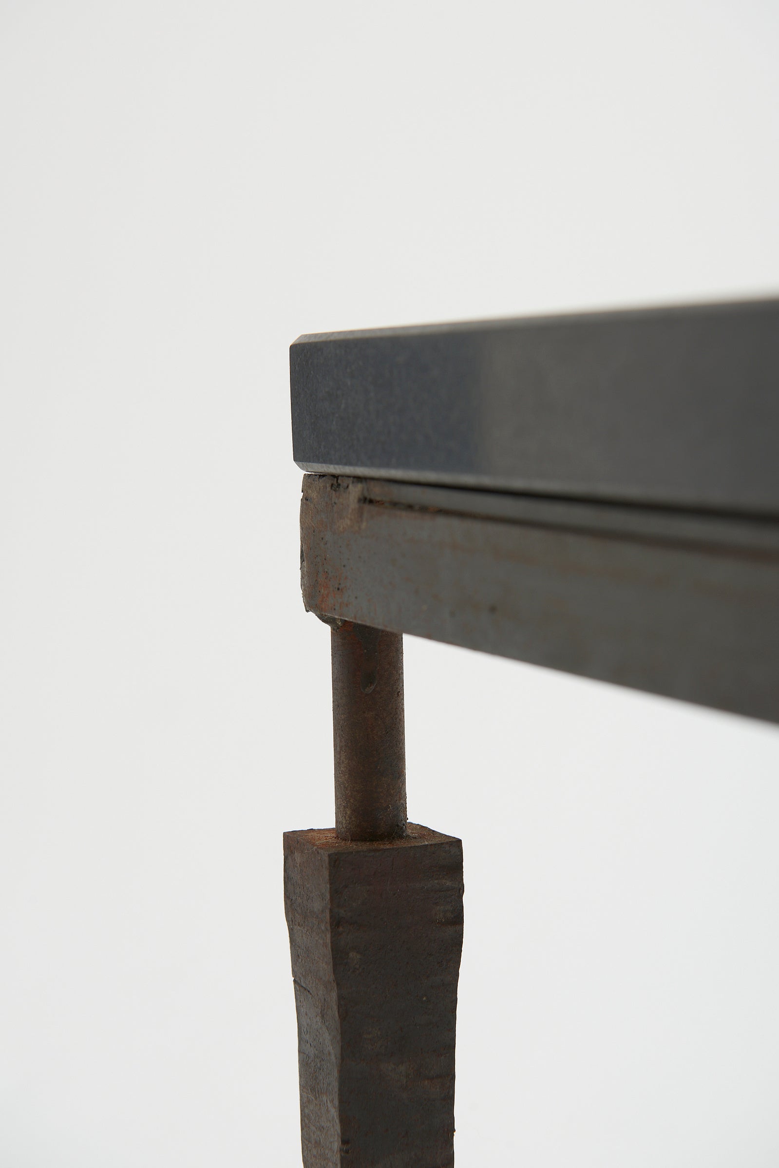 Iron and Stone Square Side Table