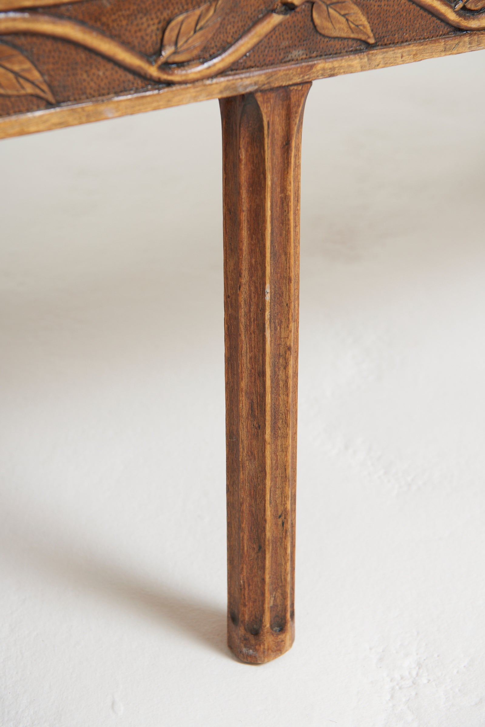 Early 20th Century Carved Wood Settee