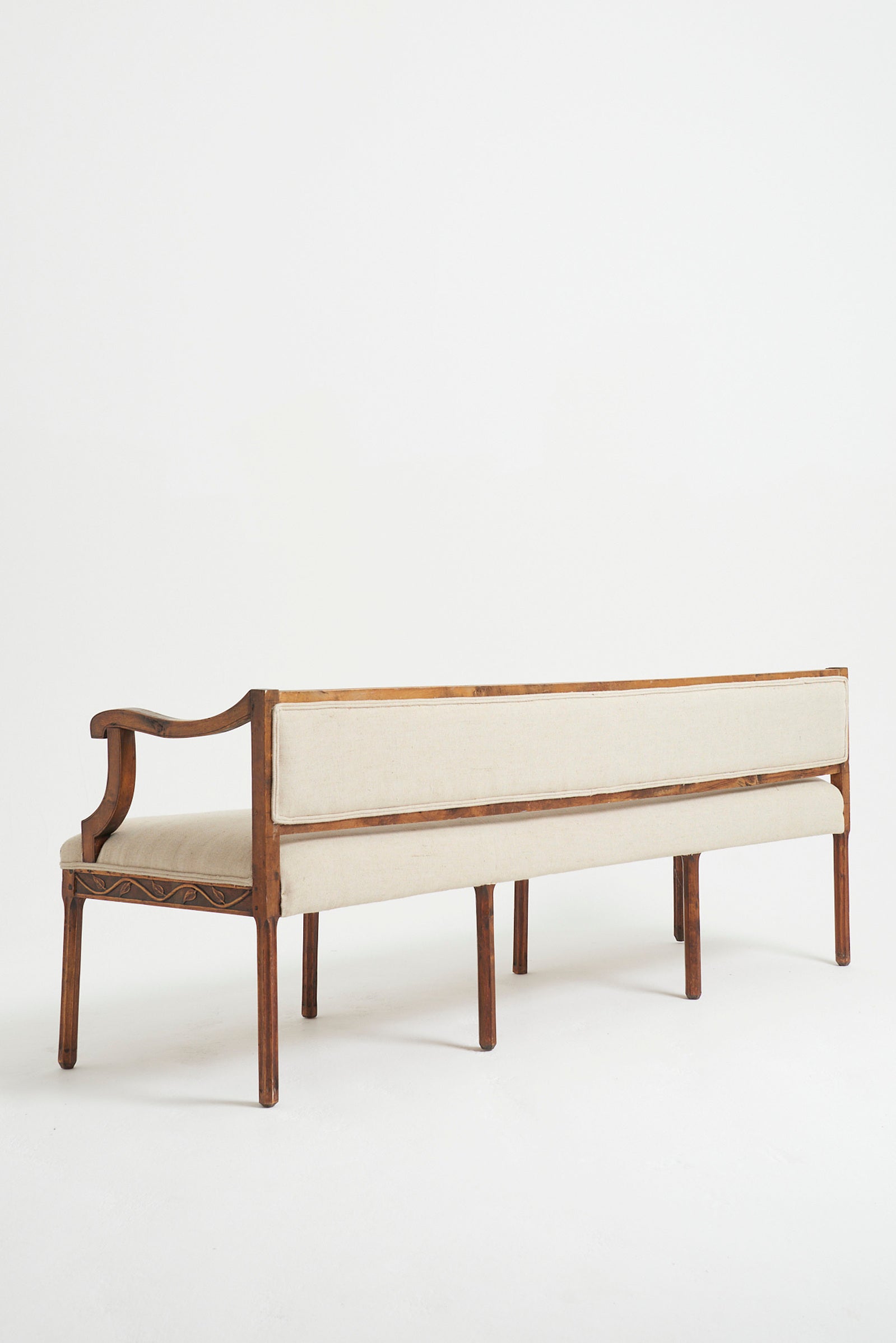 Early 20th Century Carved Wood Settee