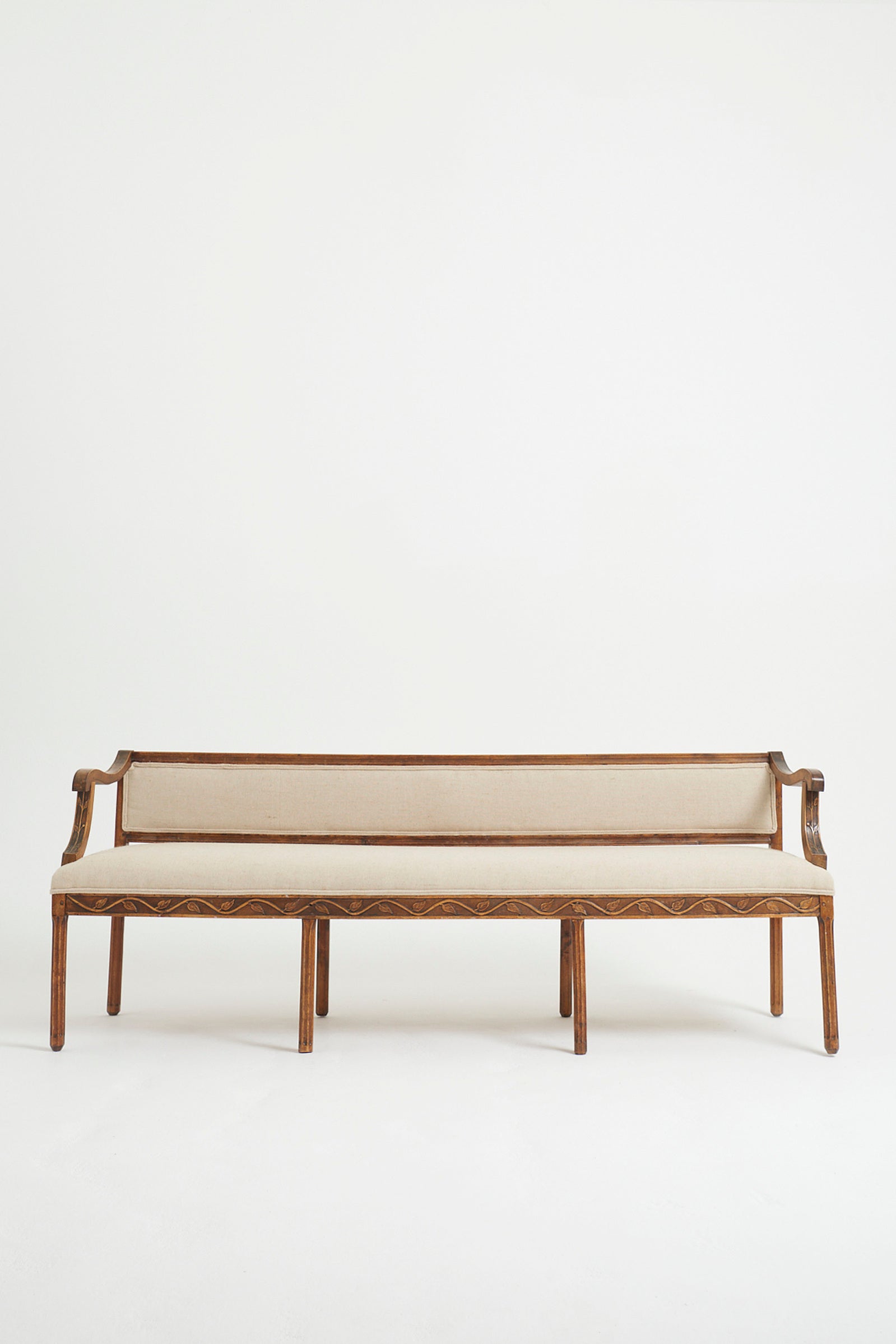 8703- Early 20th Century Carved Wood Settee