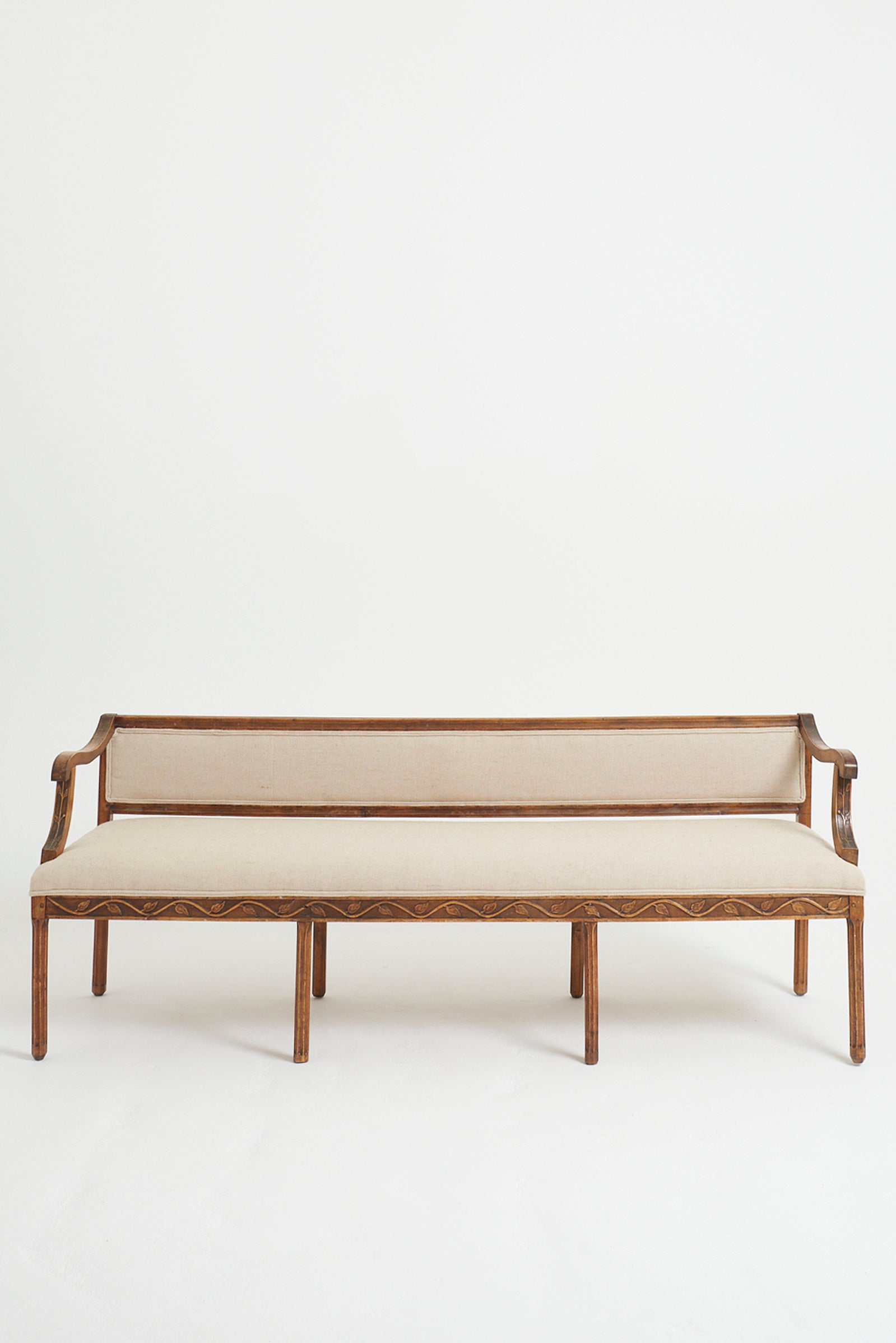 Early 20th Century Carved Wood Settee