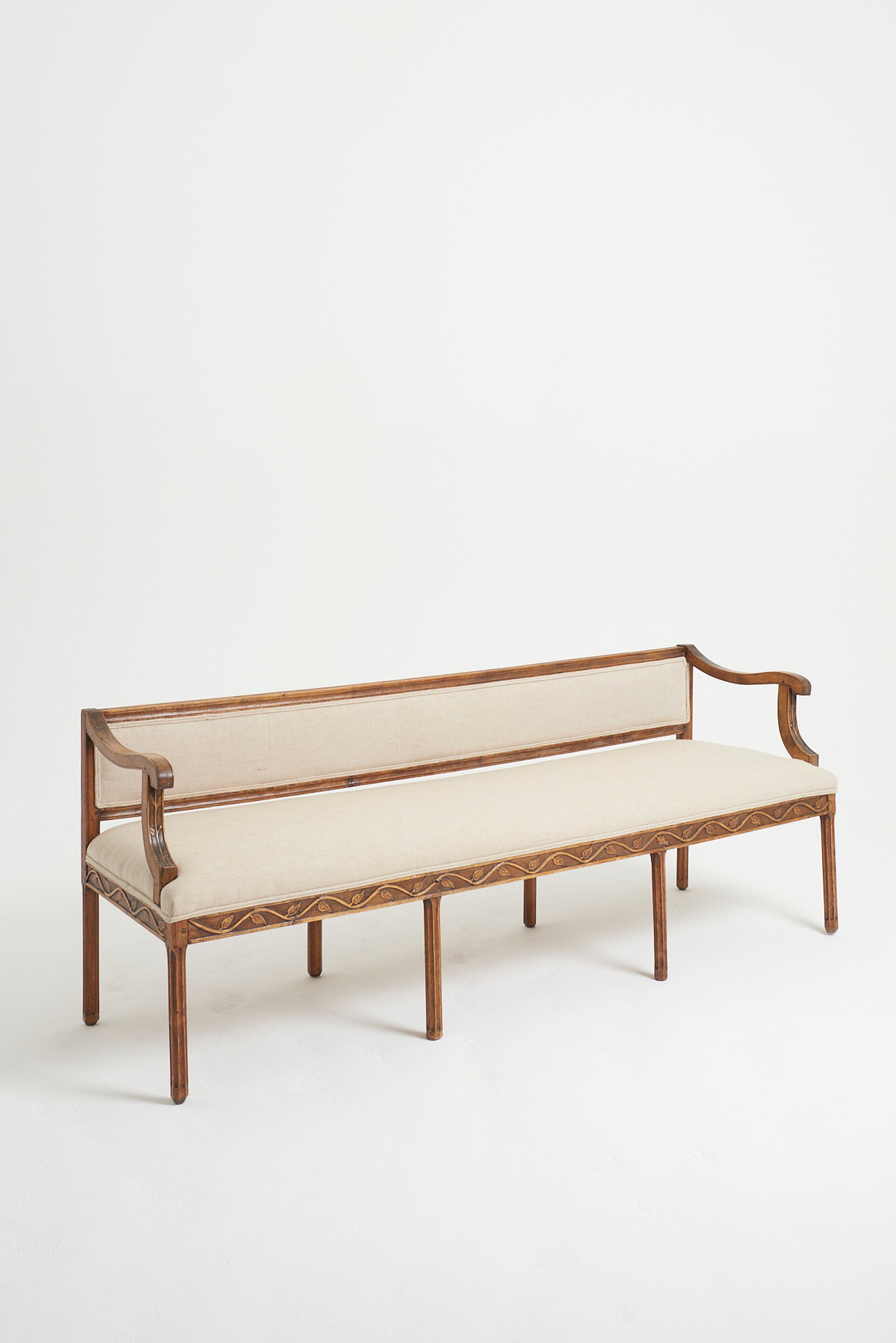 Early 20th Century Carved Wood Settee