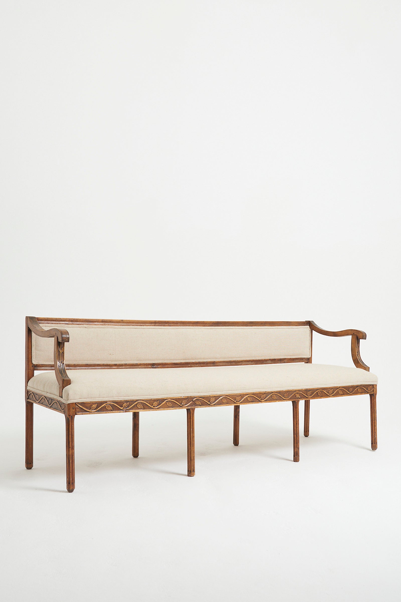 Early 20th Century Carved Wood Settee