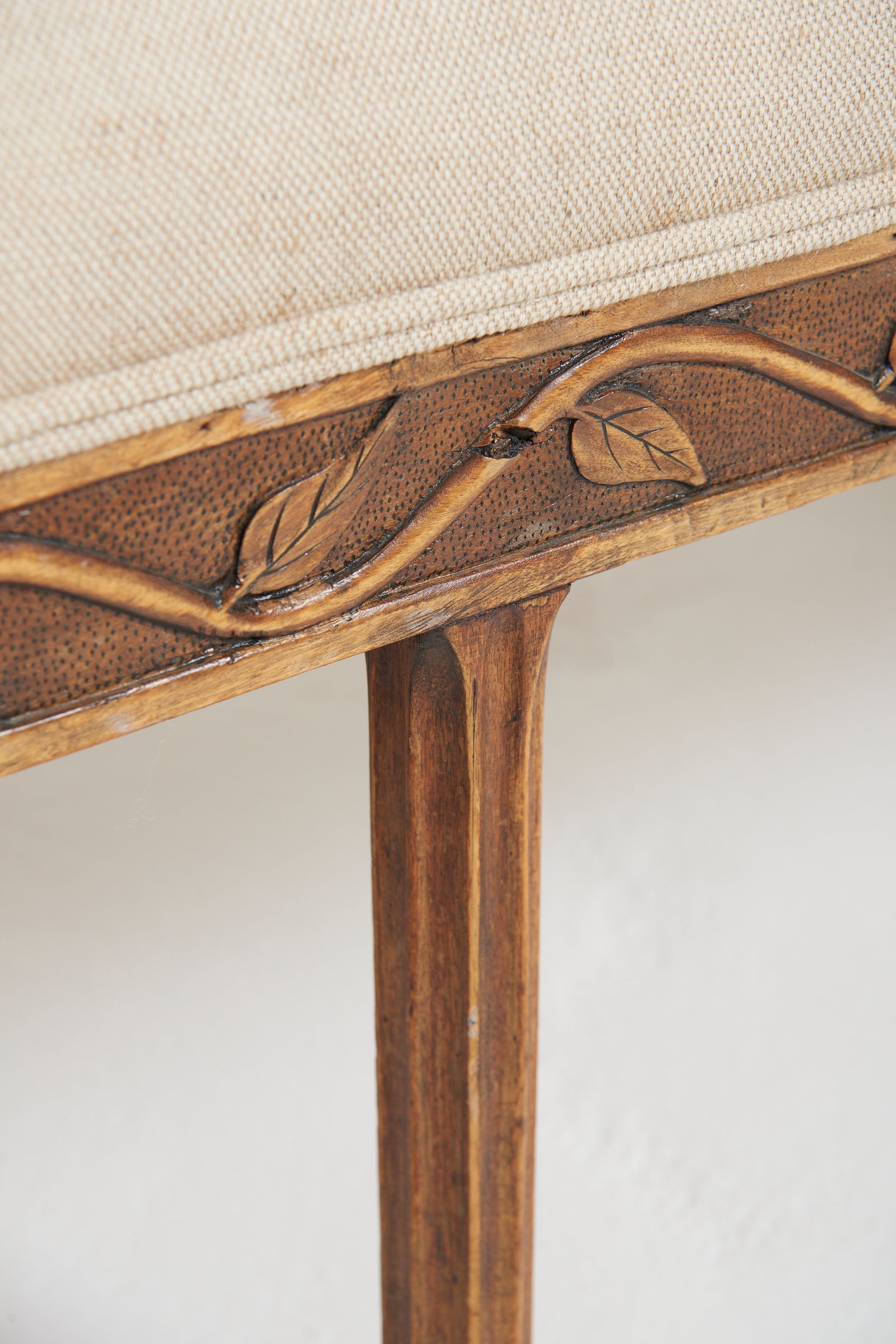 Early 20th Century Carved Wood Settee