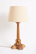 8721- Early 20th Century Carved Wood Table Lamp