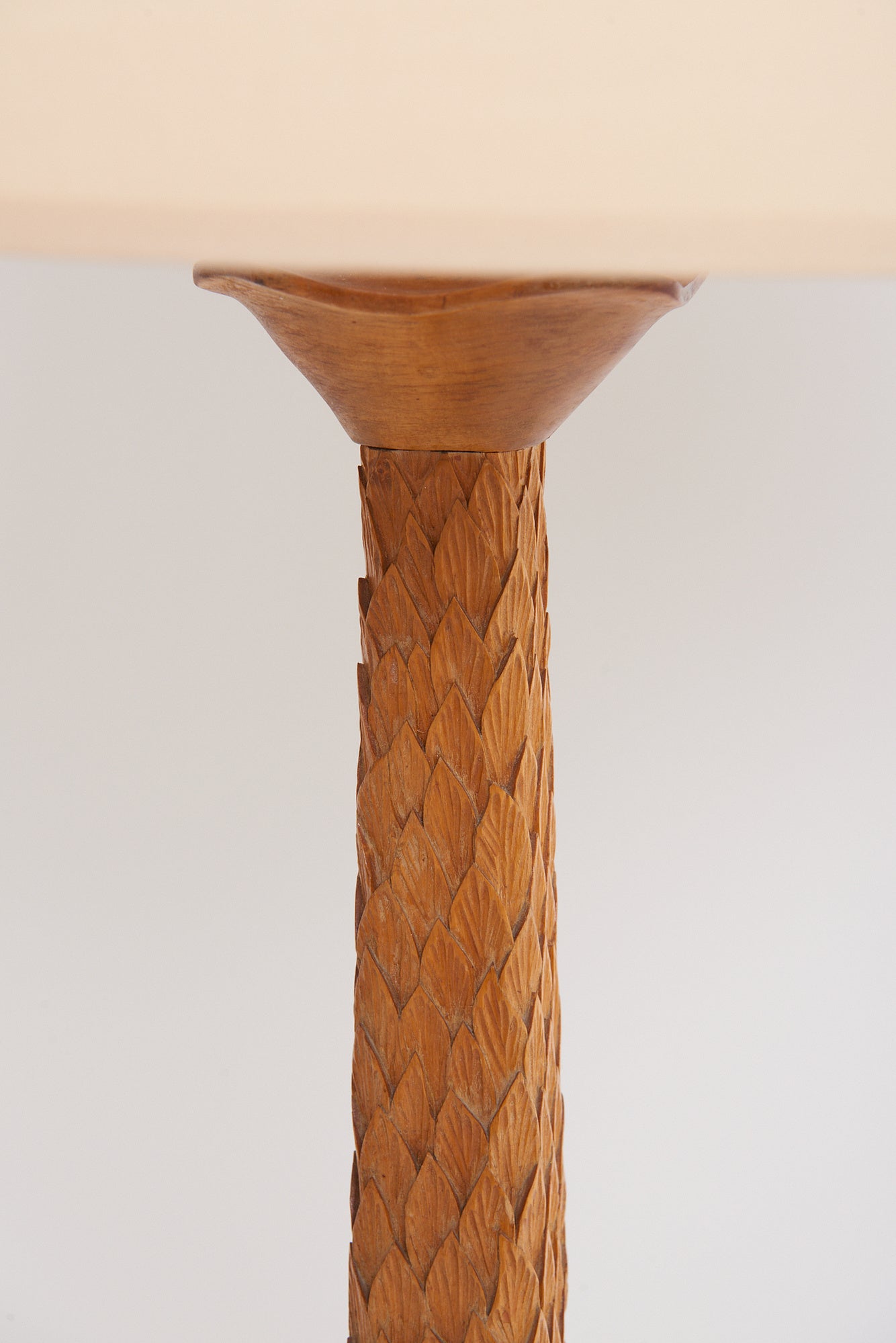 Early 20th Century Carved Wood Table Lamp