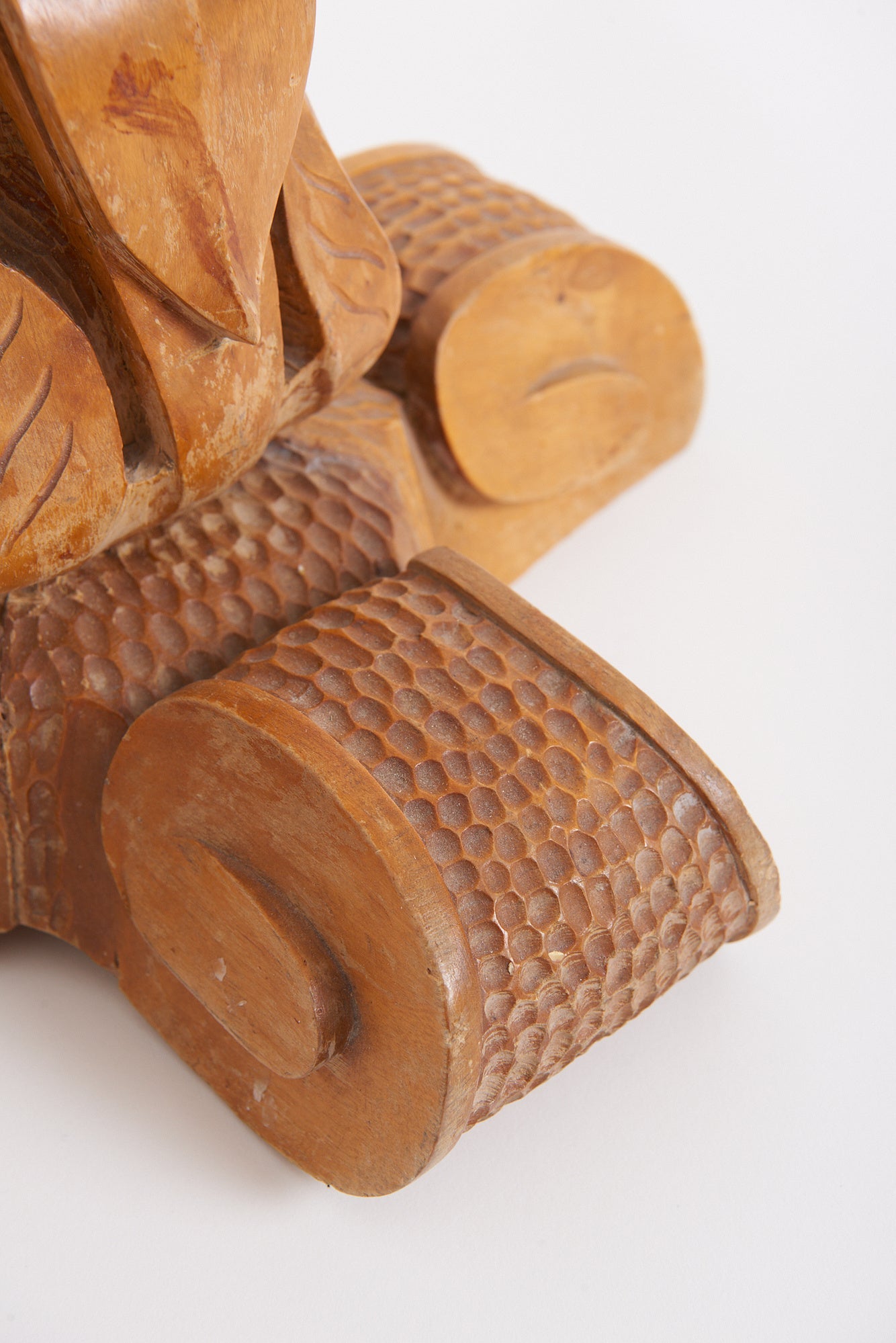 Early 20th Century Carved Wood Table Lamp