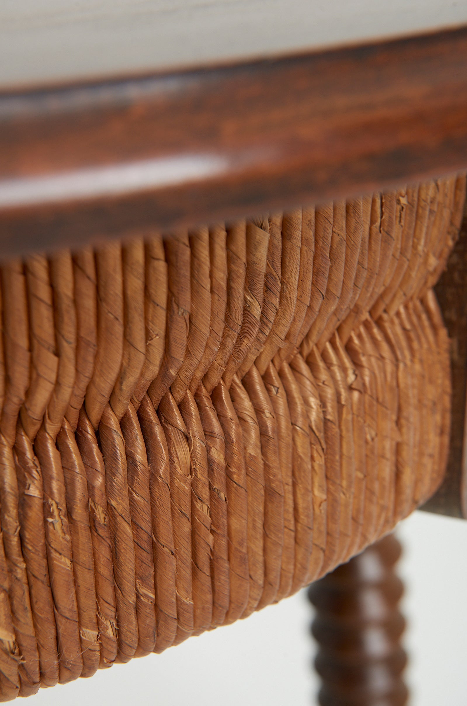 Oak and Rush Table