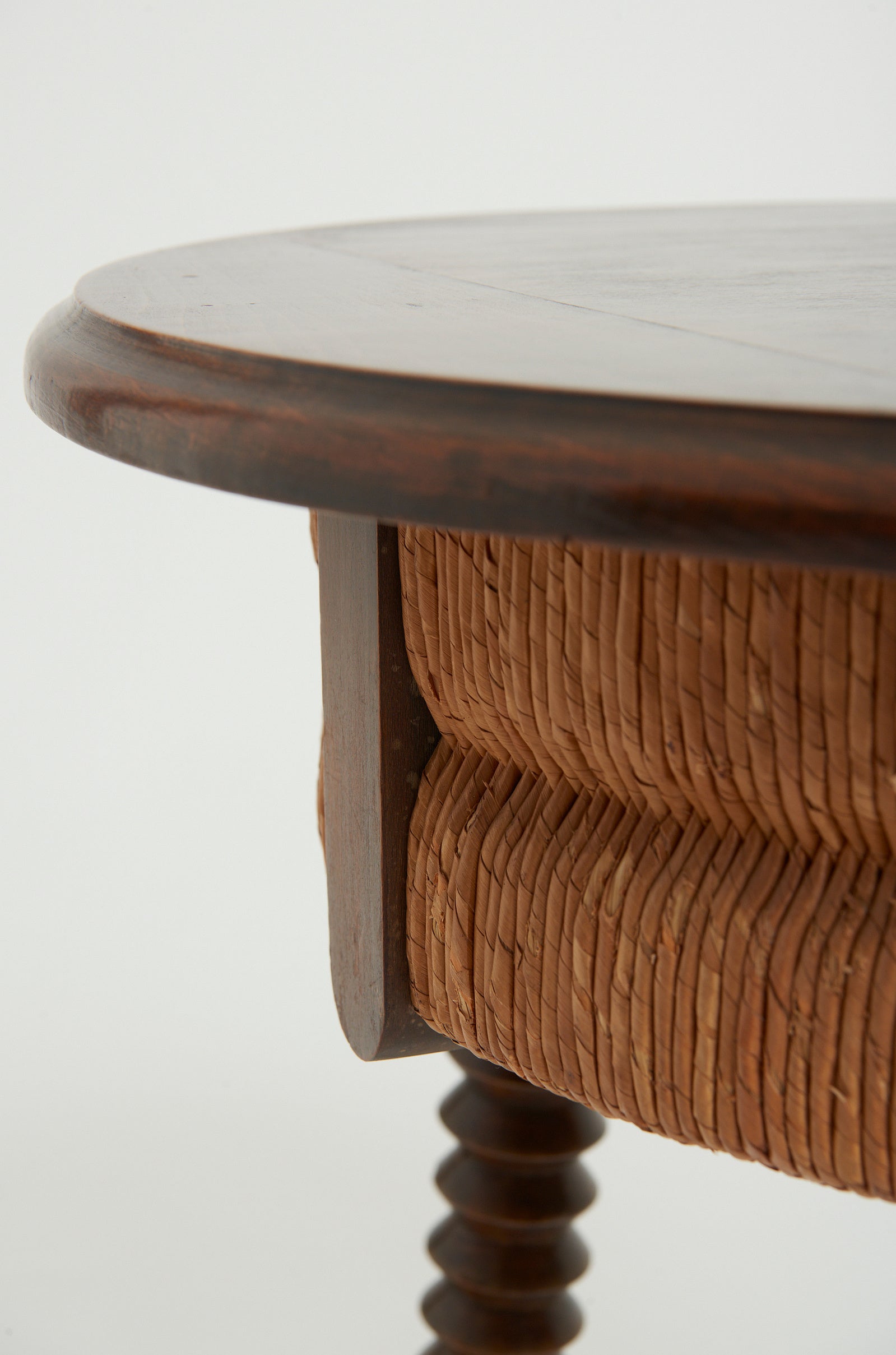 Oak and Rush Table