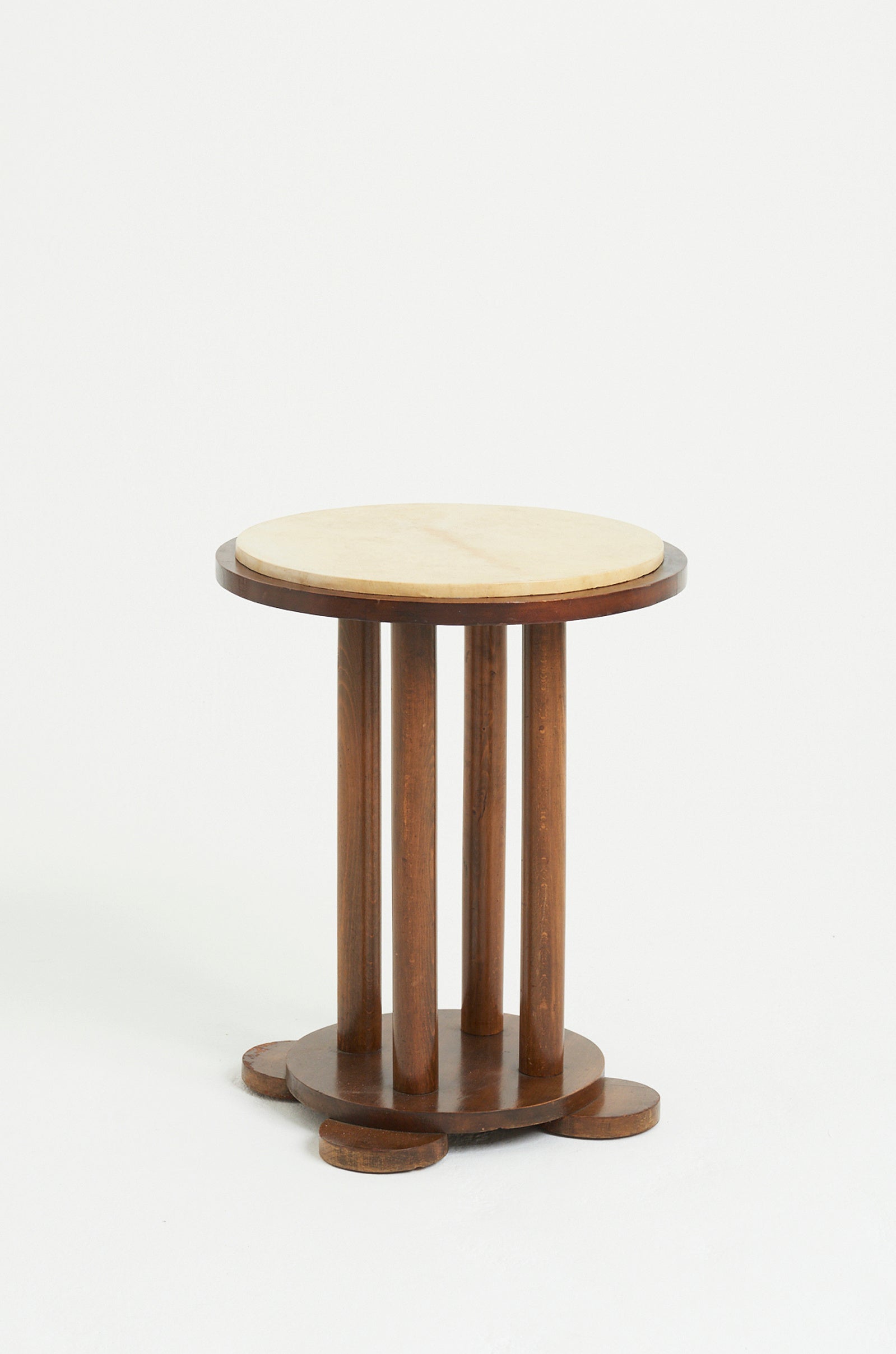 8736- Art Deco Velum and Beech Side Table