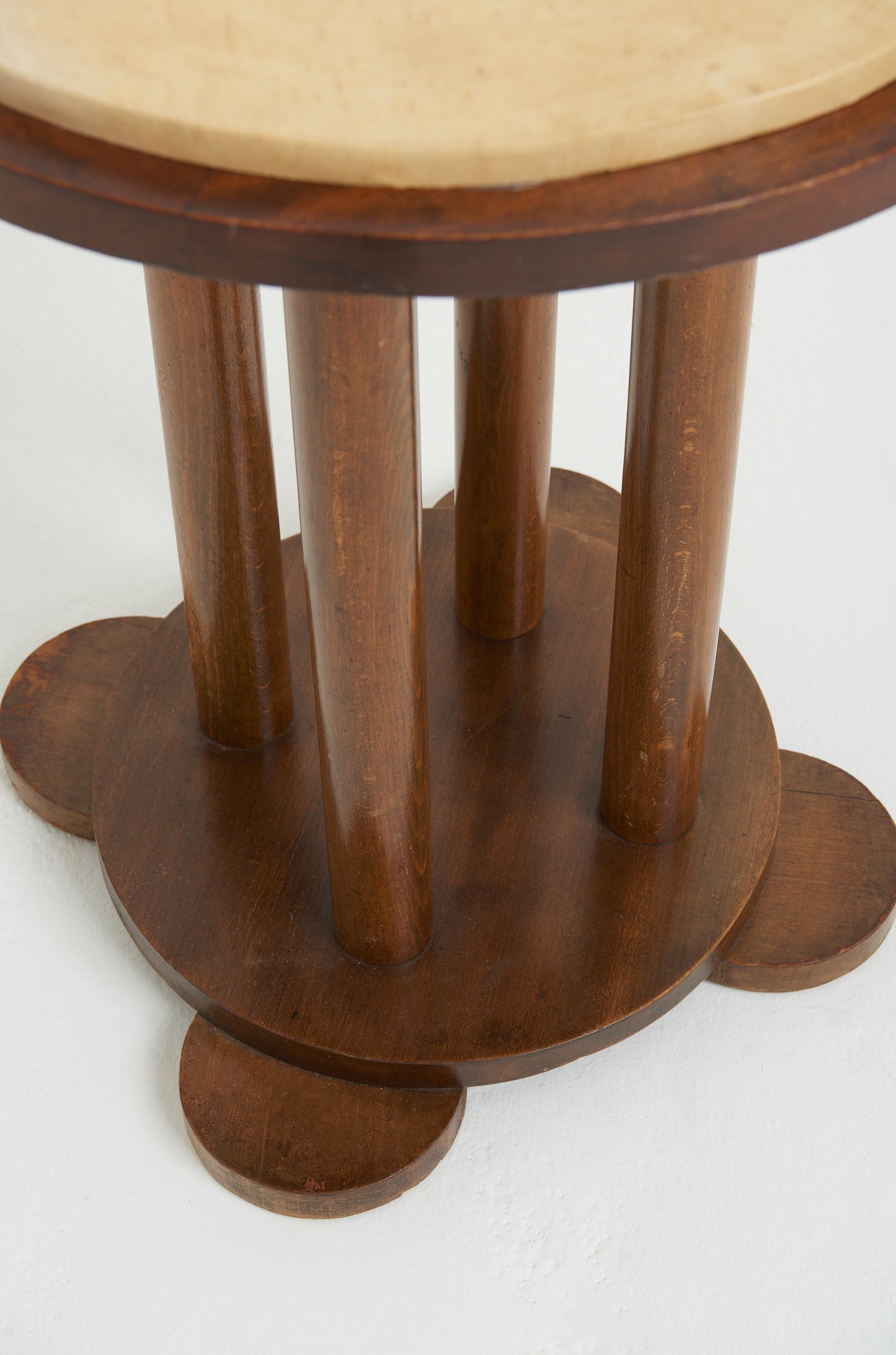 Art Deco Velum and Beech Side Table