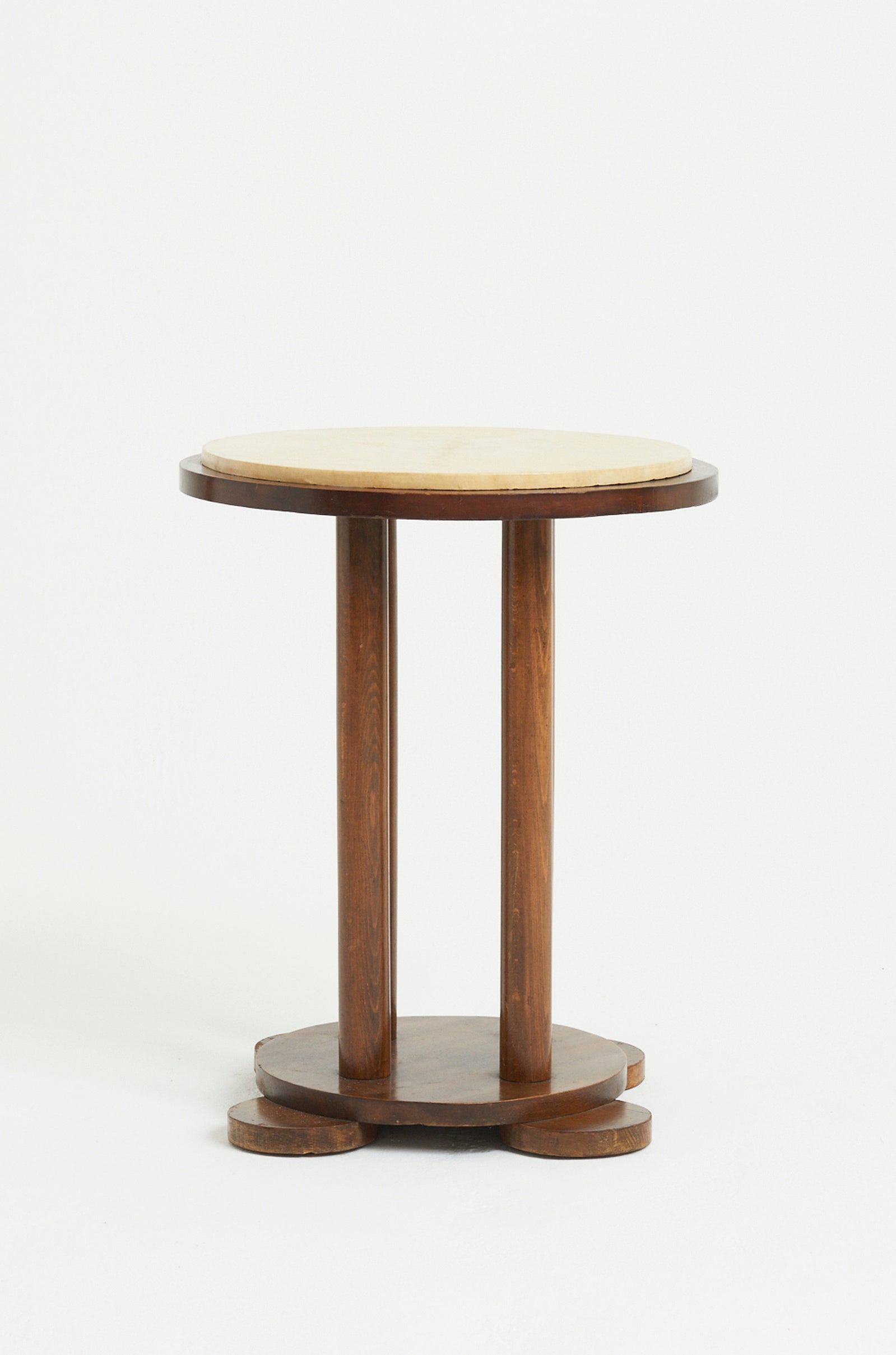 Art Deco Velum and Beech Side Table