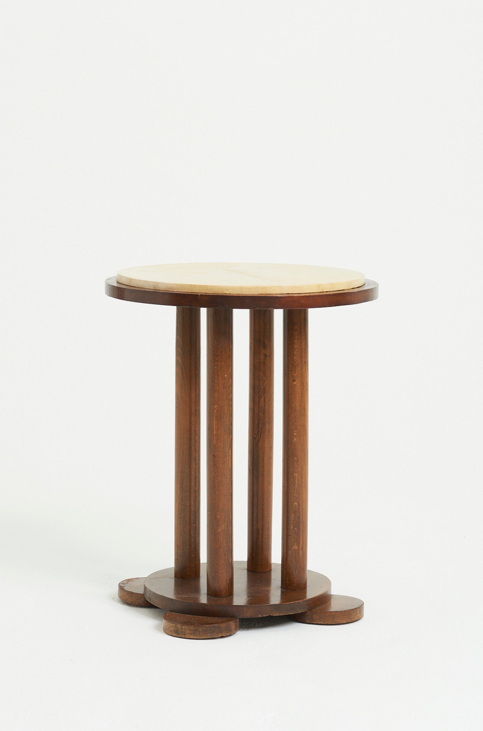 Art Deco Velum and Beech Side Table