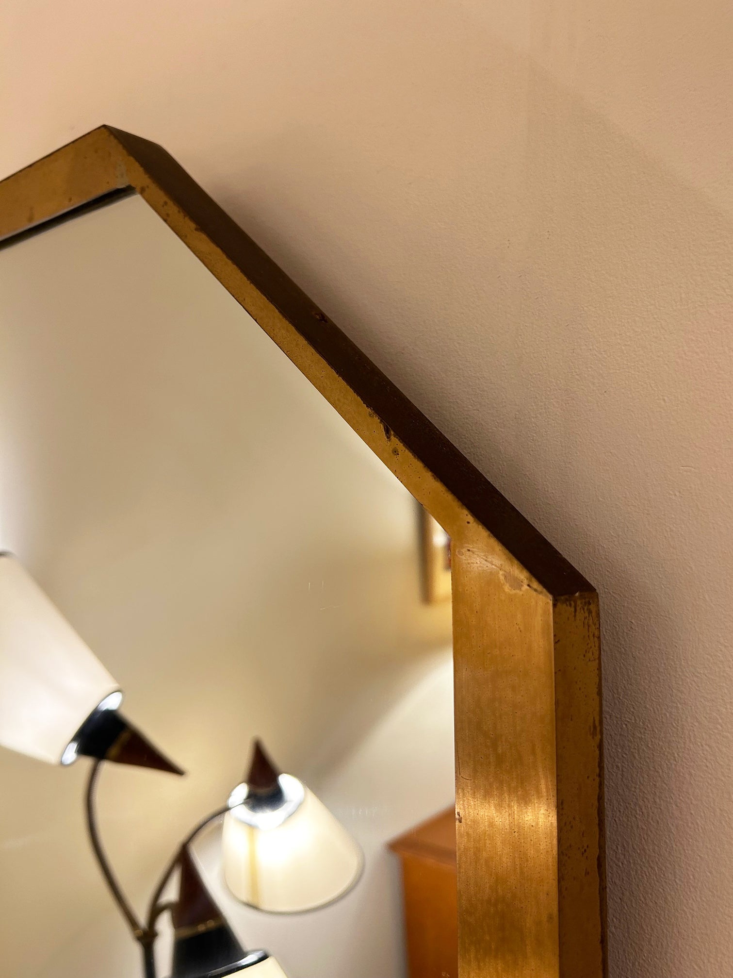Brass Octagonal Mirror