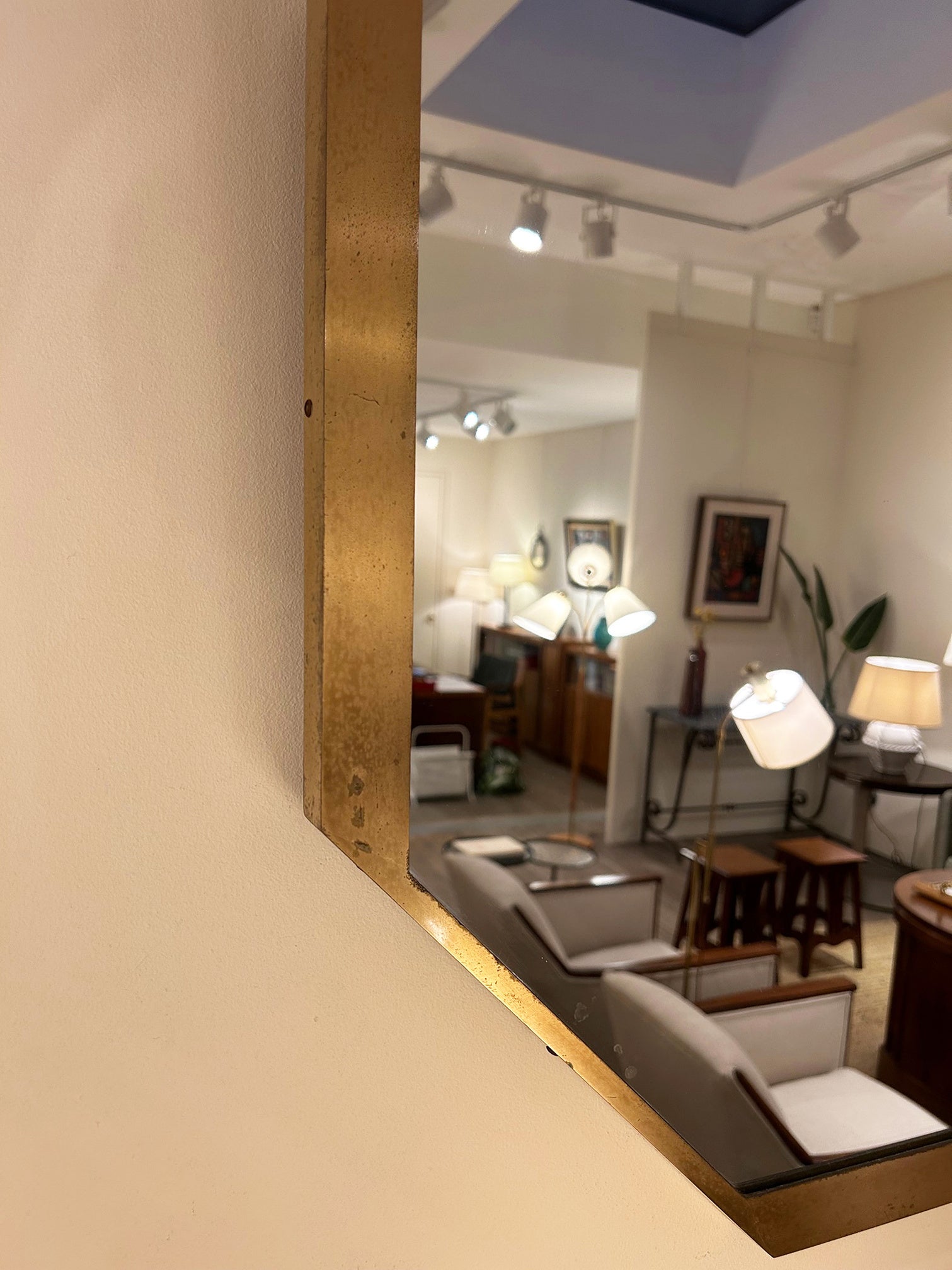 Brass Octagonal Mirror