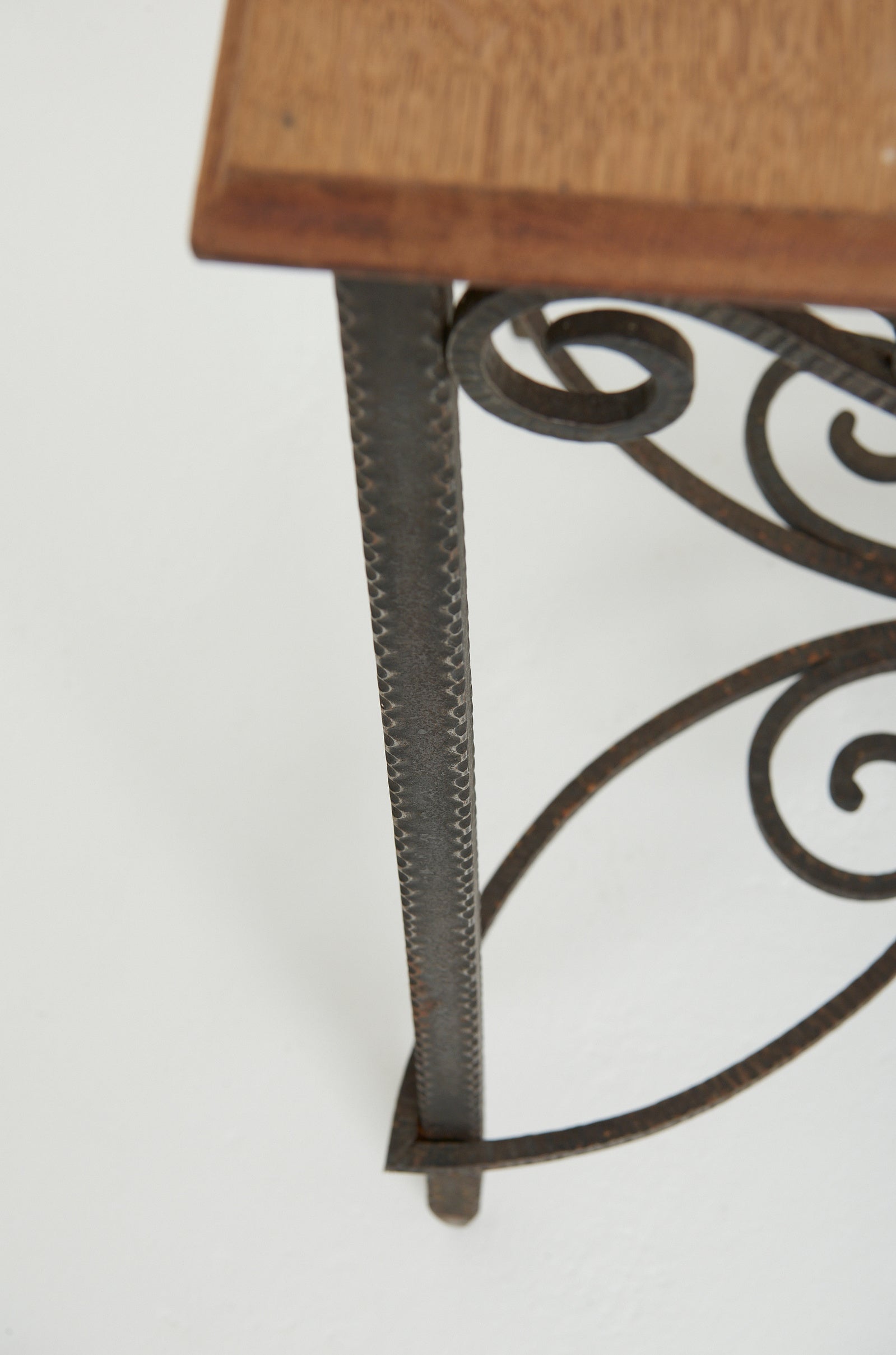 Art Deco Iron and Oak Table