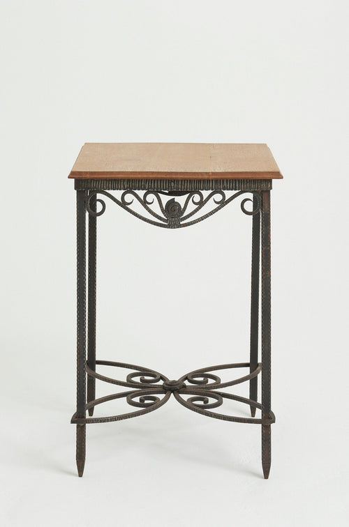 Art Deco Iron and Oak Table