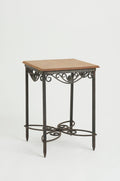8755- Art Deco Iron and Oak Table