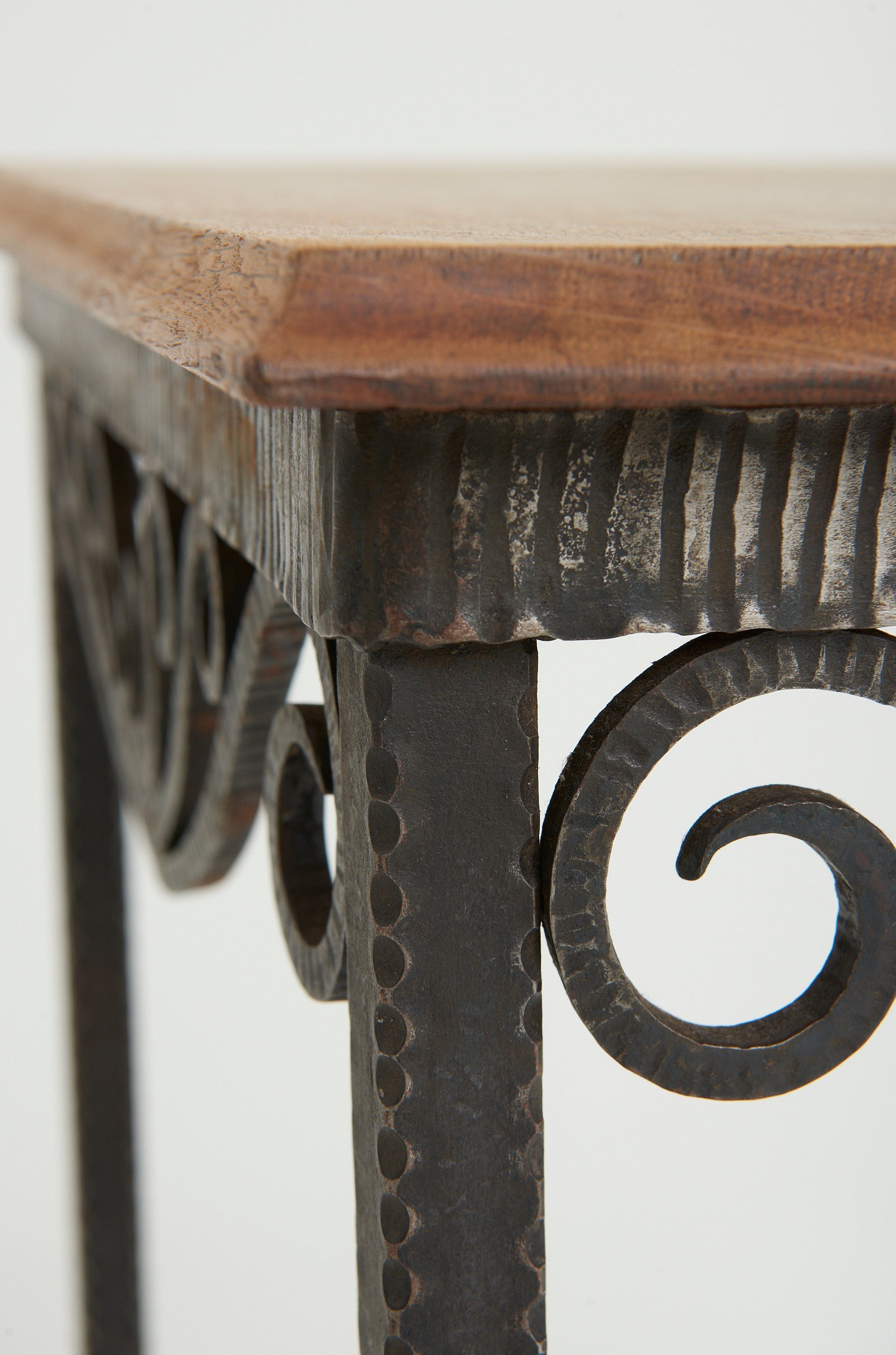Art Deco Iron and Oak Table