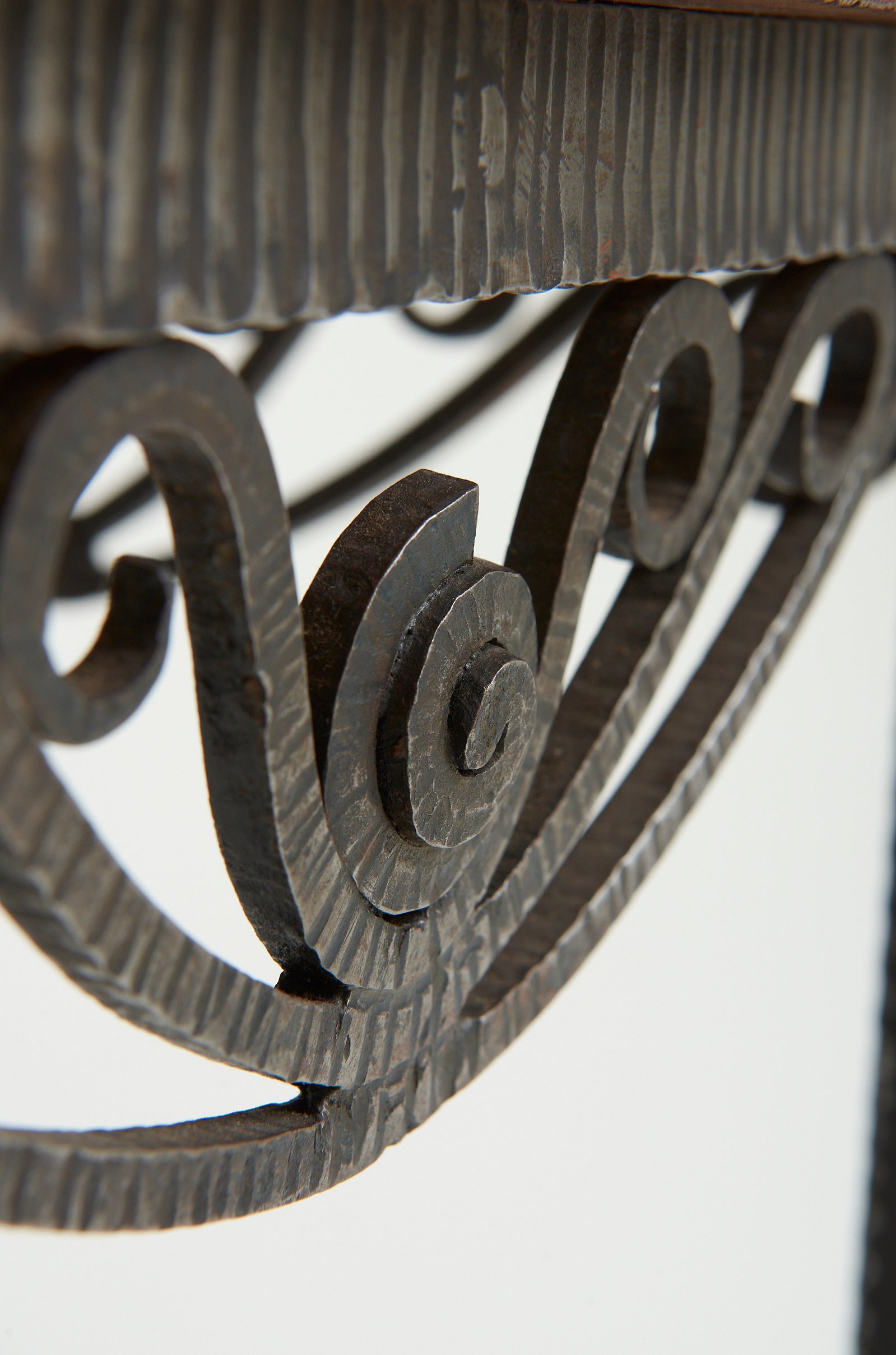 Art Deco Iron and Oak Table