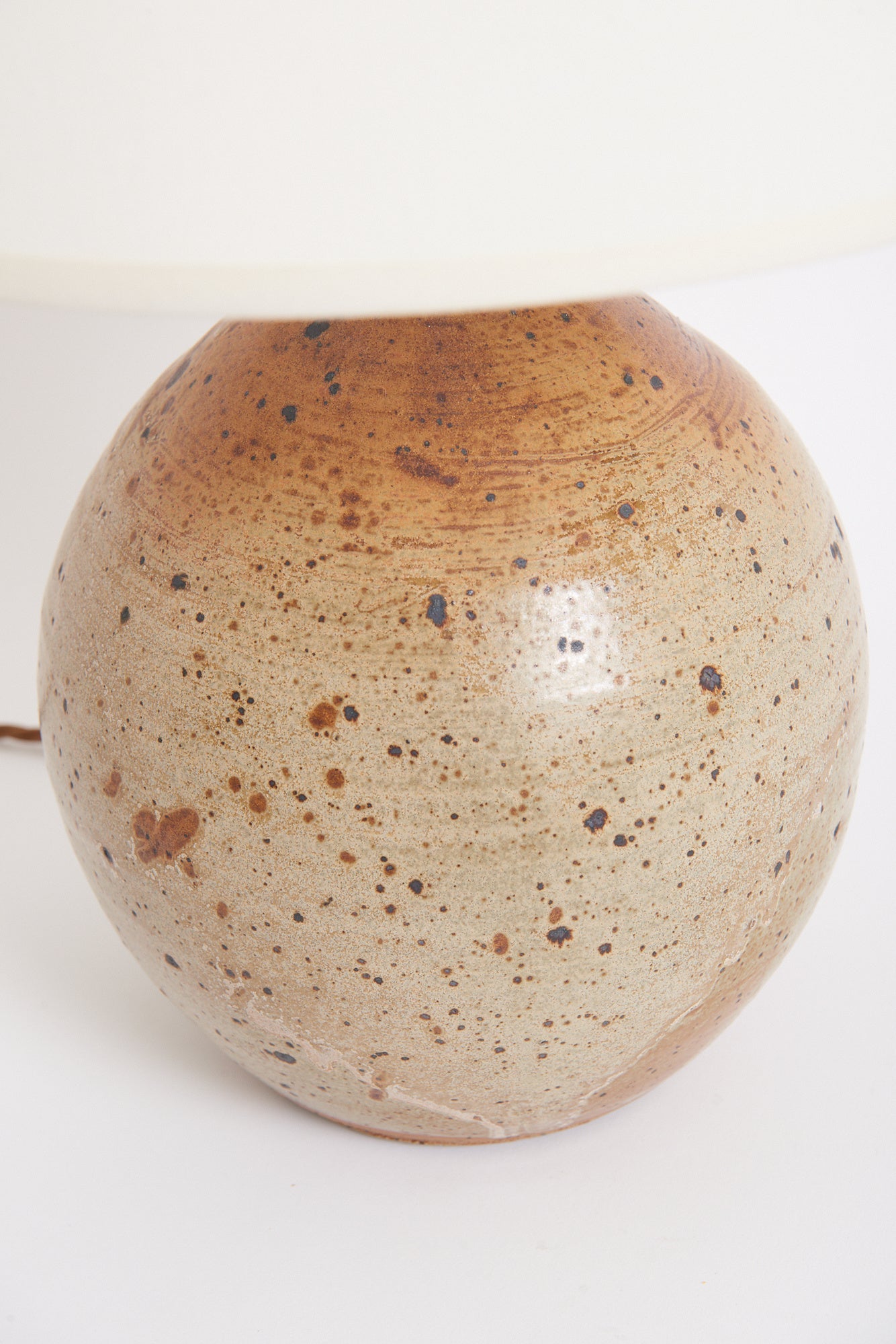 Large Mid-Century Stoneware Table Lamp