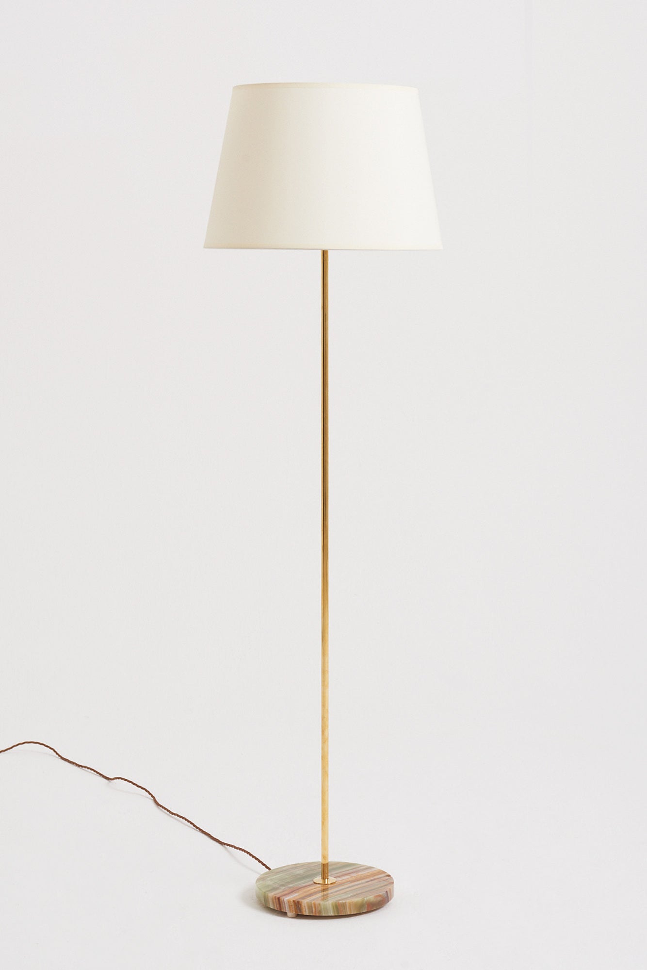 Pair of Brass and Onyx Floor Lamps