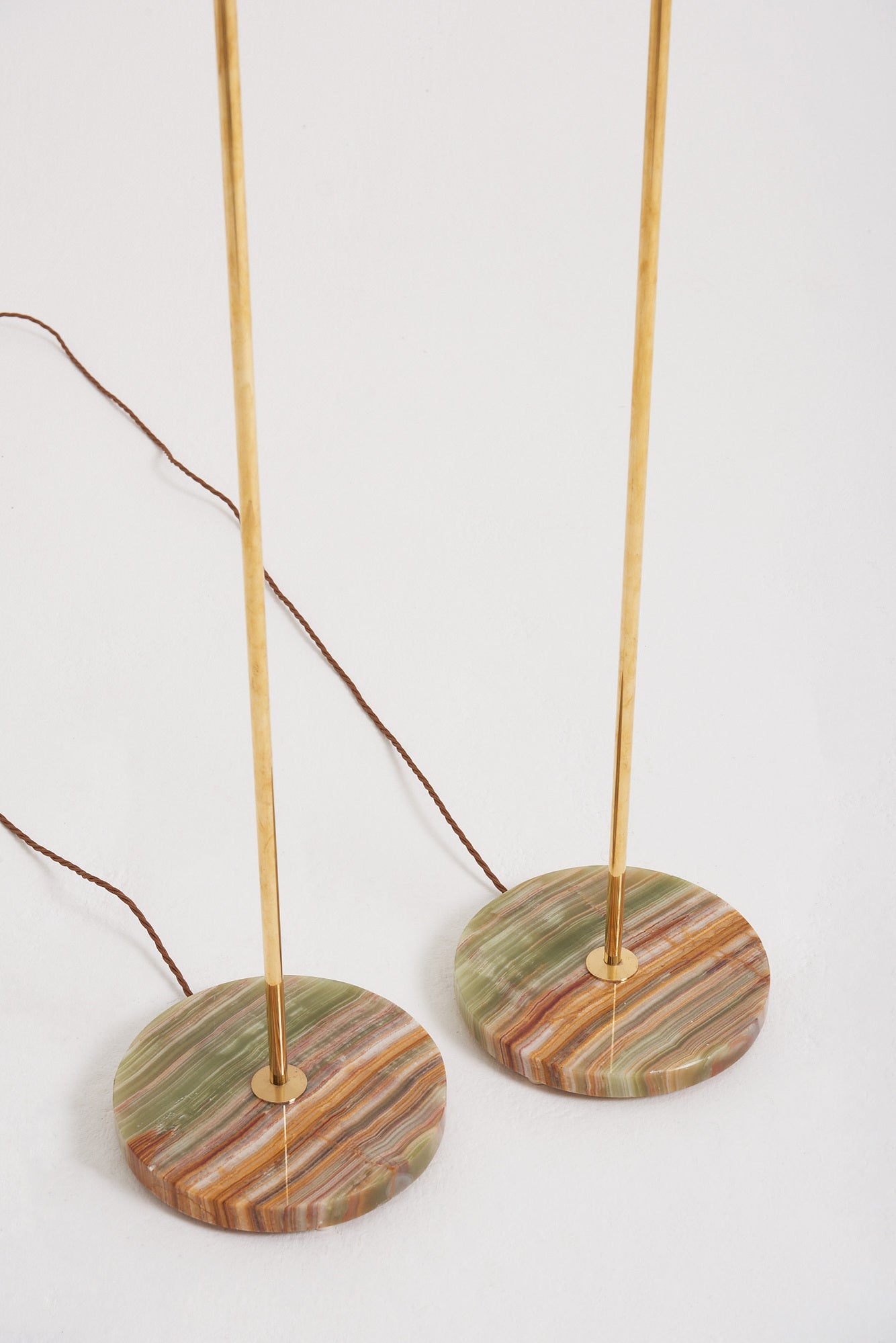 Pair of Brass and Onyx Floor Lamps