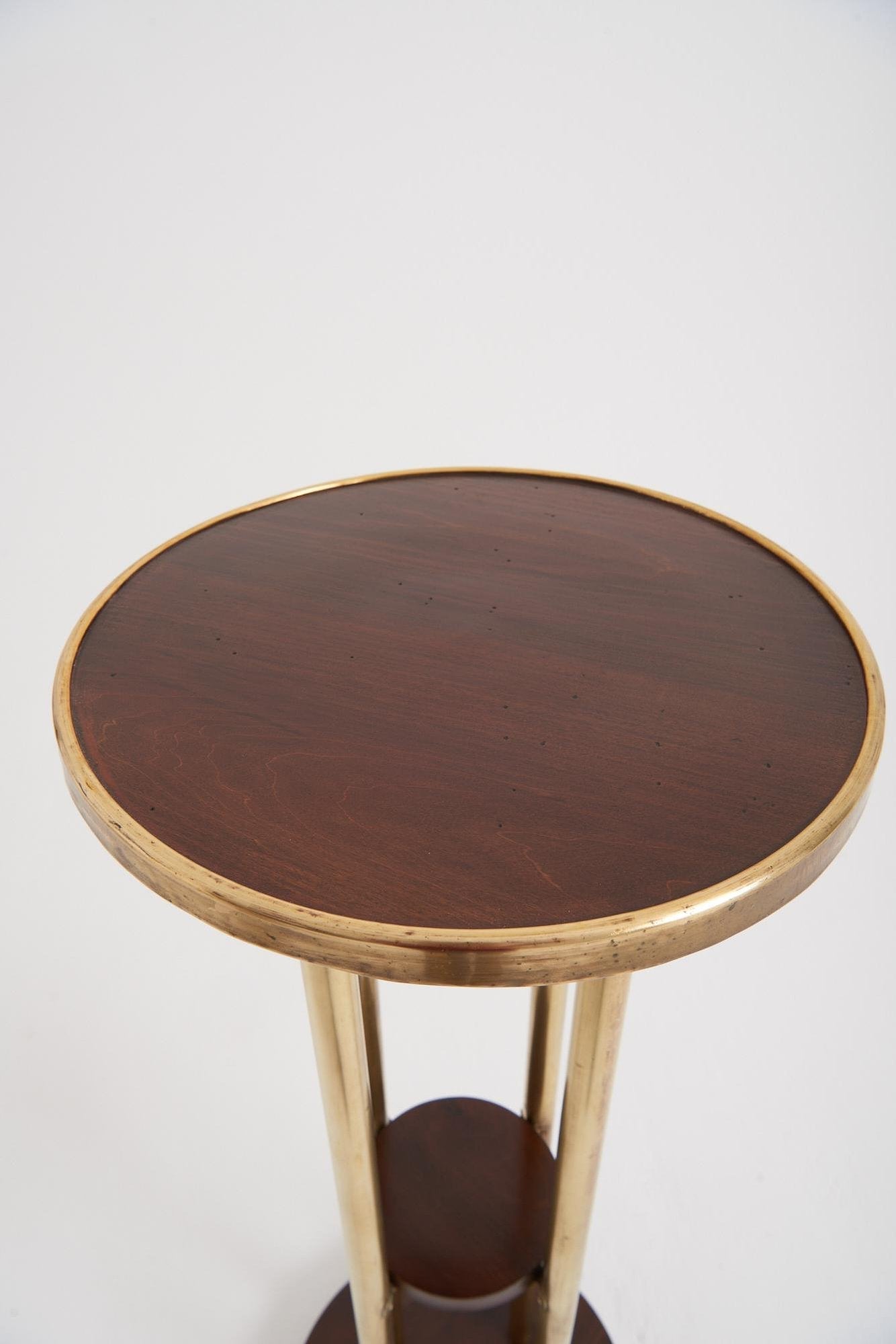 Pair of Brass and Beech Pedestals