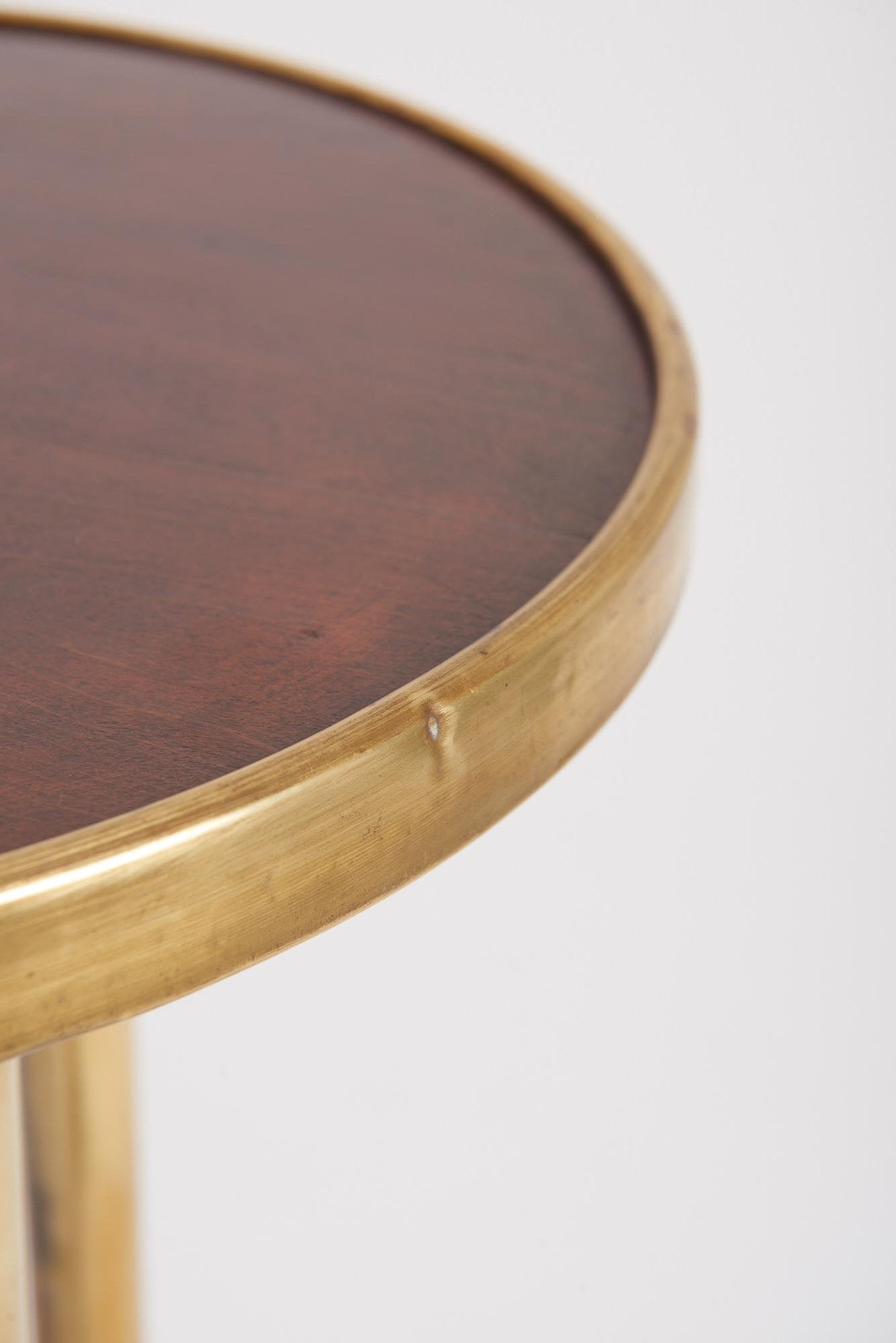 Pair of Brass and Beech Pedestals