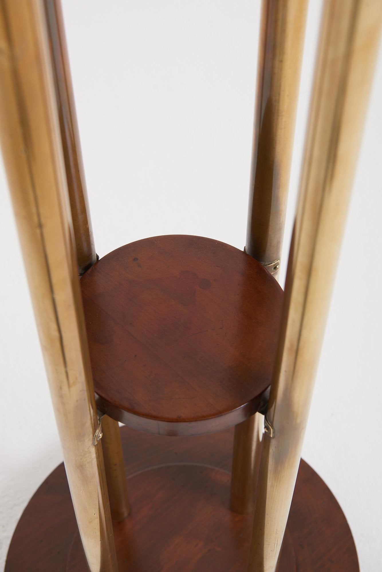 Pair of Brass and Beech Pedestals
