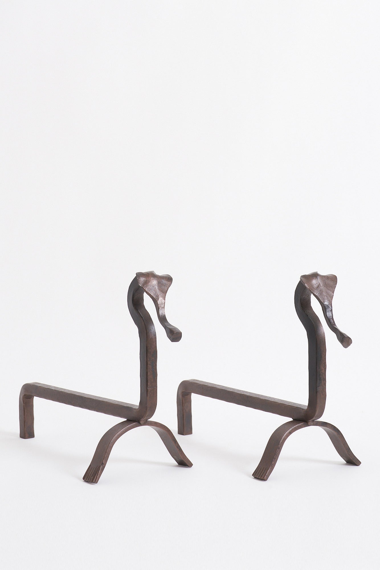 8792- Pair of Zoomorphic Andirons