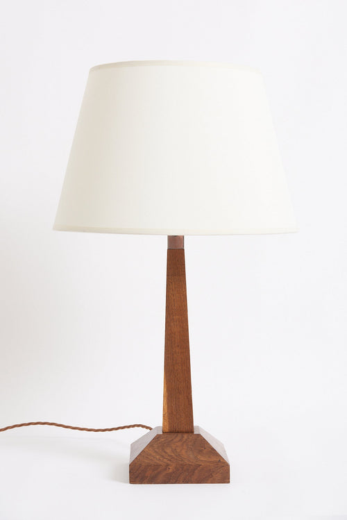 Art Deco Oak Table Lamp