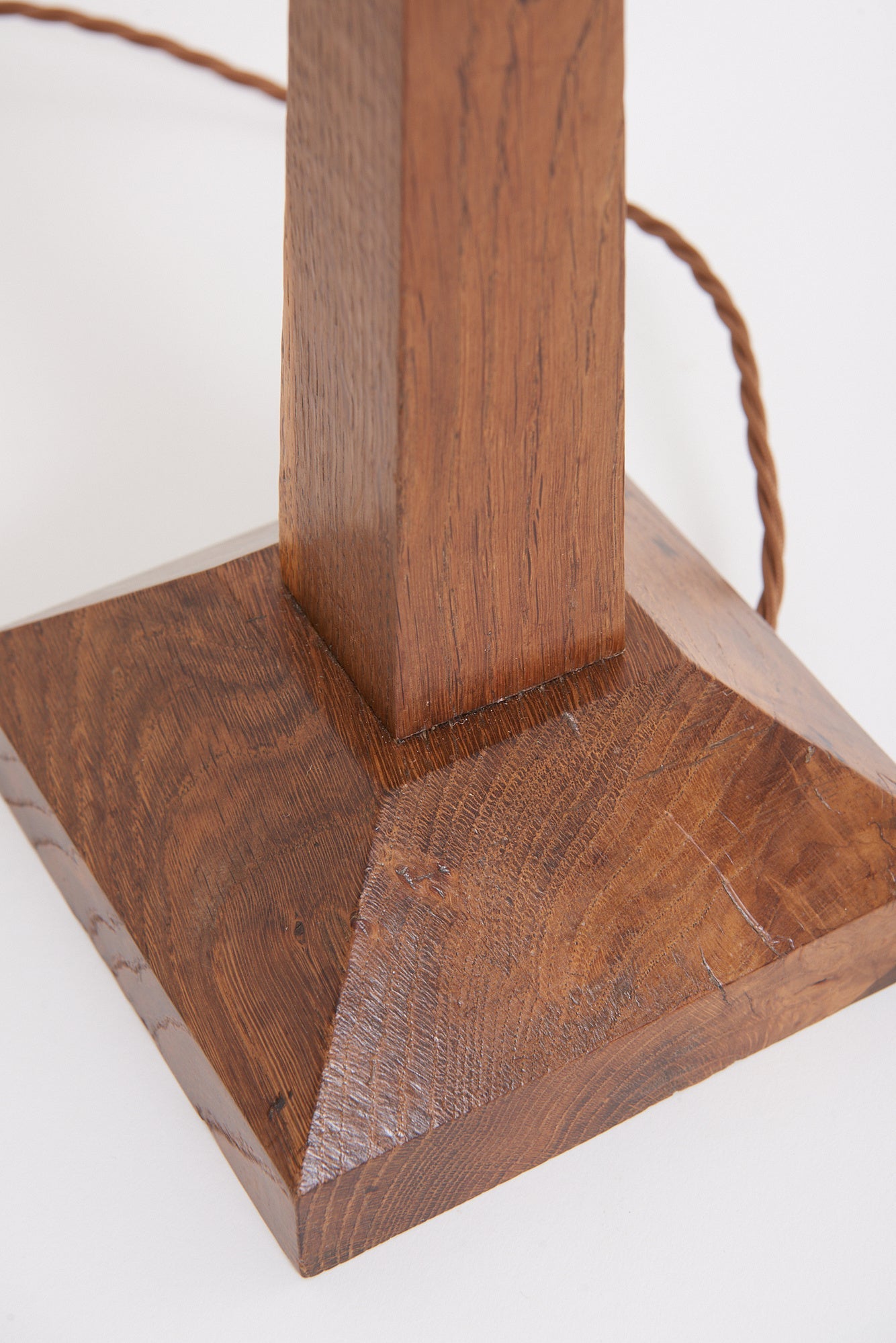 Art Deco Oak Table Lamp