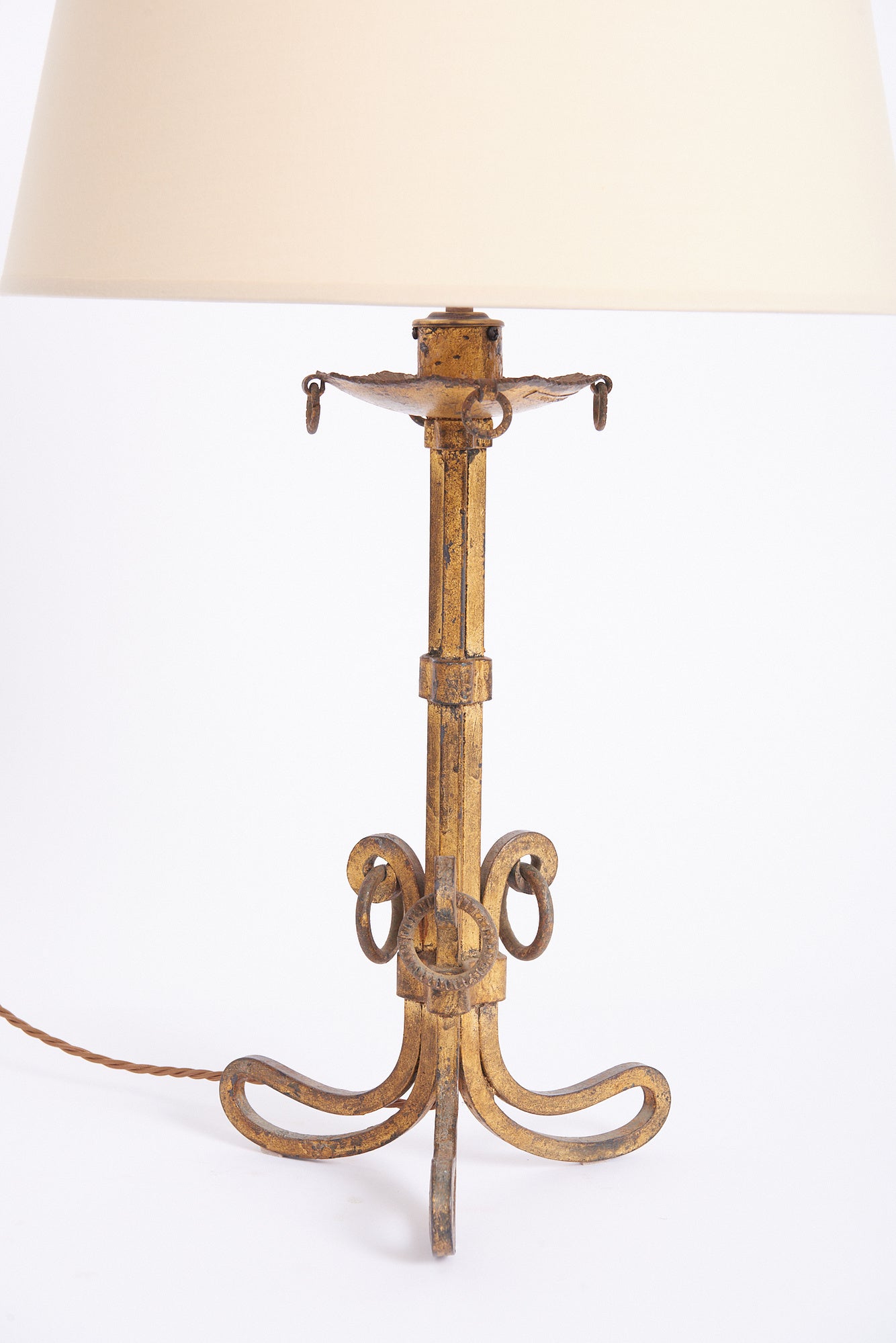 Spanish Gilt Iron Table Lamp