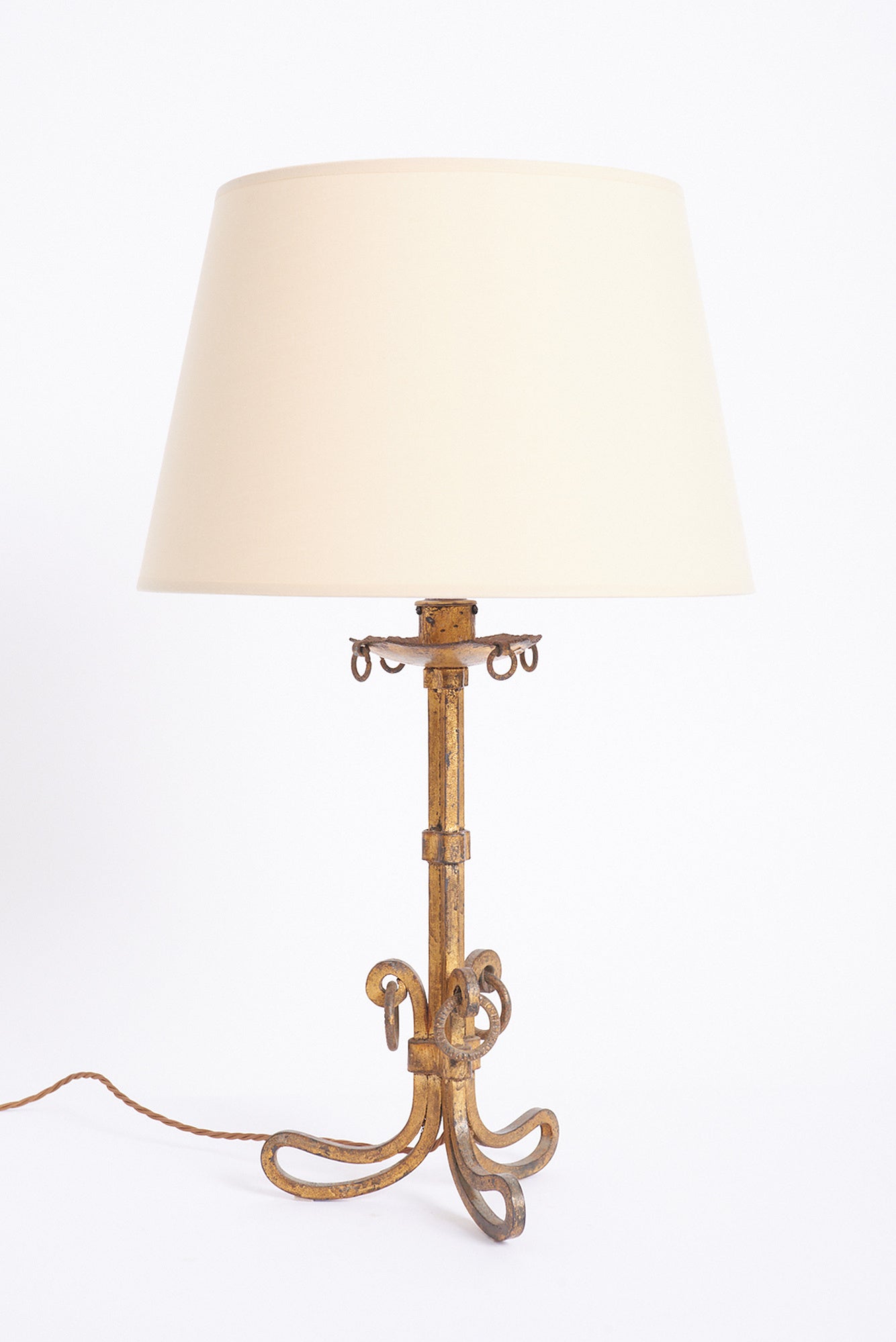 8797- Spanish Gilt Iron Table Lamp