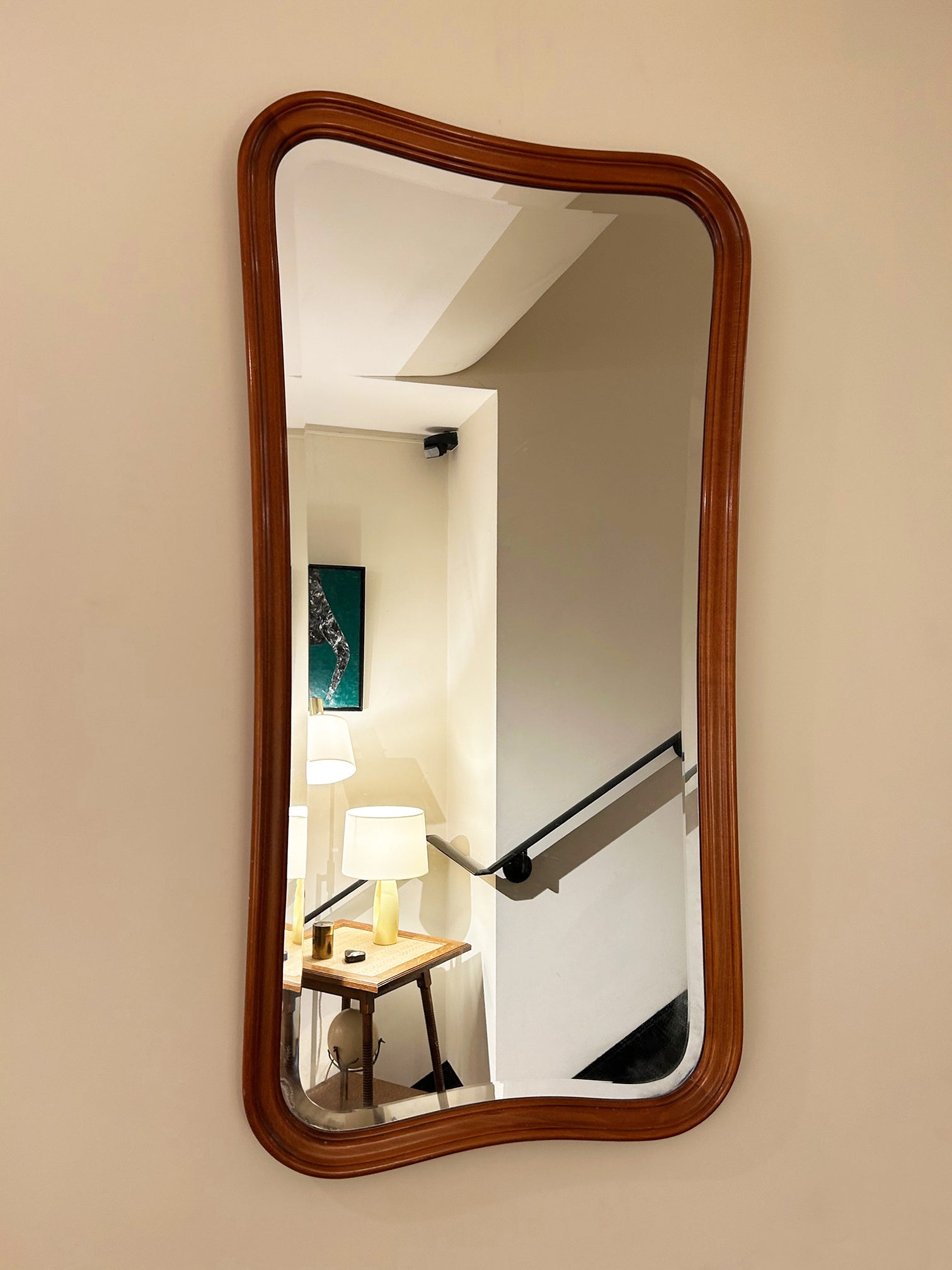 Mid-Century Free-Form Mirror by Glas & Trä
